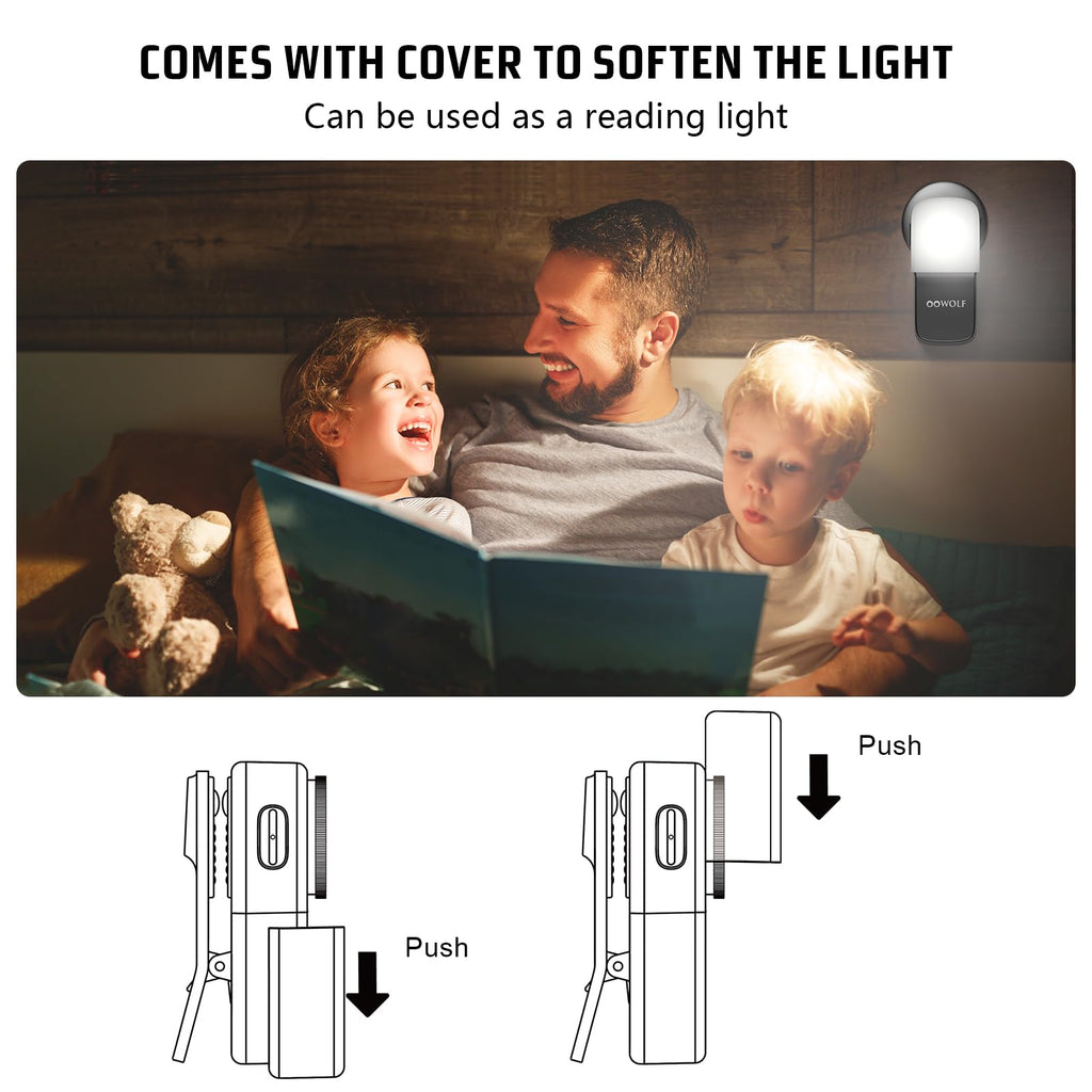 OOWOLF LED Flashlight Rechargeable Super Bright, EDC Flashlight with Flood, Red Light, Waterproof Pocket Light, Easy to Magnetic Attach and Clip-on for Hiking, Working and Daily Use, Camping Emergency