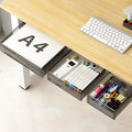 SVNNELP Under Desk Table Drawer Storage Organizer,3 Pack Large & Medium & Small Slide Out Desk Drawers - Hidden Desktop Organizer,Attachable Pencil Storage Tray Under Table(Clear Black), S+M+L
