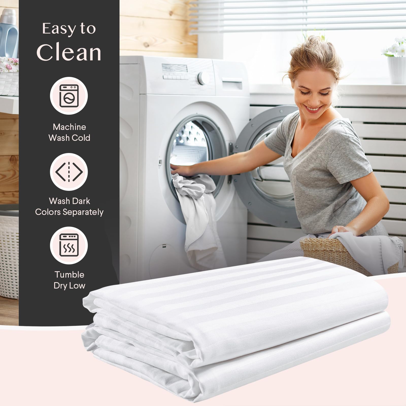 FAUNNA 600TC 100% Cotton Pillow Protectors, Standard Size (20x26), 4 Pack, Oeko-TEX Certified, Hotel Grade Pillow Cover with Silent Zipper, Zip Up Pillow Cases, White