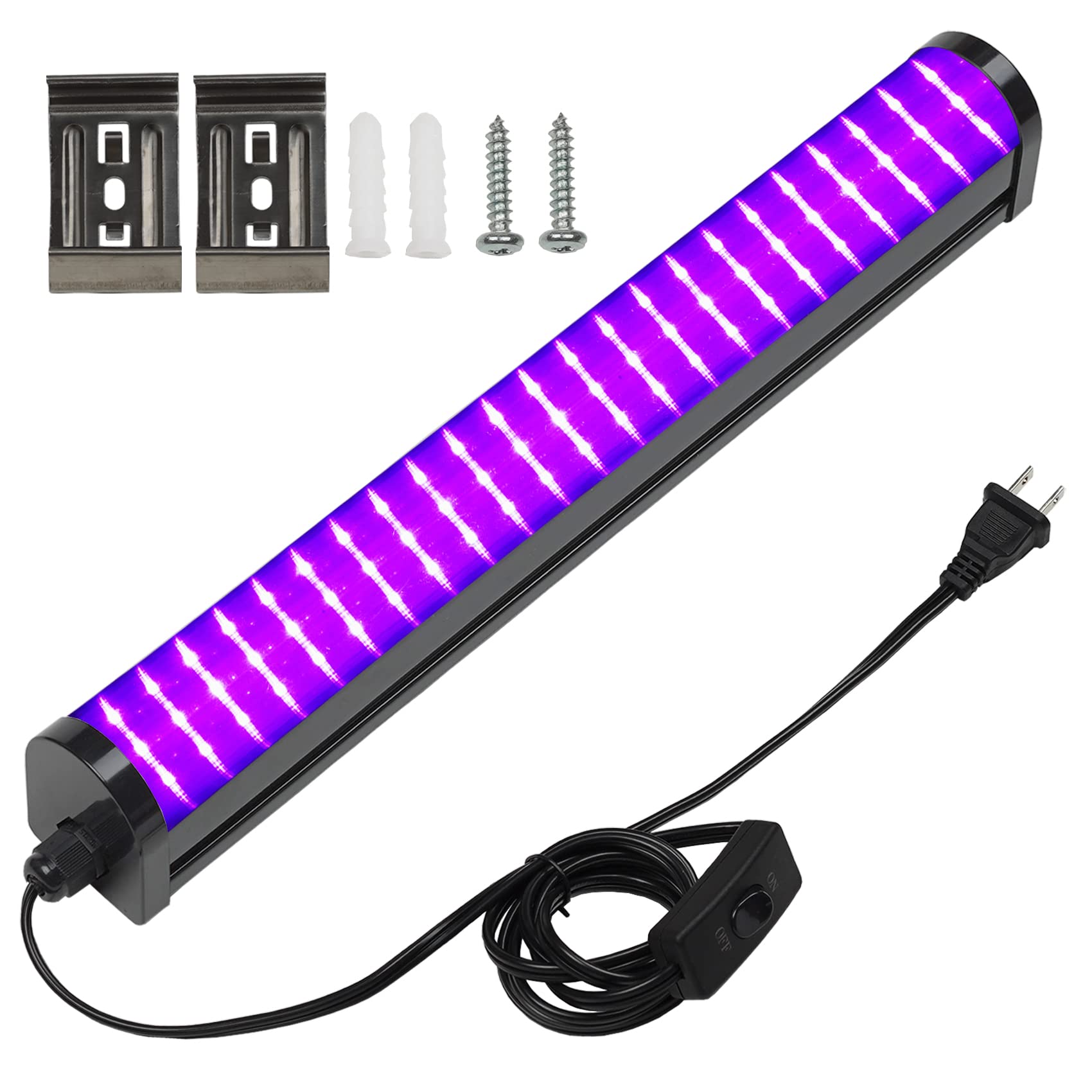 CICINY 25W LED Black Light Bar - 72 UV Big LED Chip 395-405 nm, Black Lights for Glow Party, Fluorescent Posters, Body Painting, Halloween