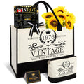 Shellspace 50th Birthday Gifts for Women, Happy 50 Year Old Birthday Gift for Mom Sister Aunt Wife Grandma Friends Her, Unique Gifts Set with Vintage Canvas Tote Bag,Cosmetic Bag,Back in 1976 Poster