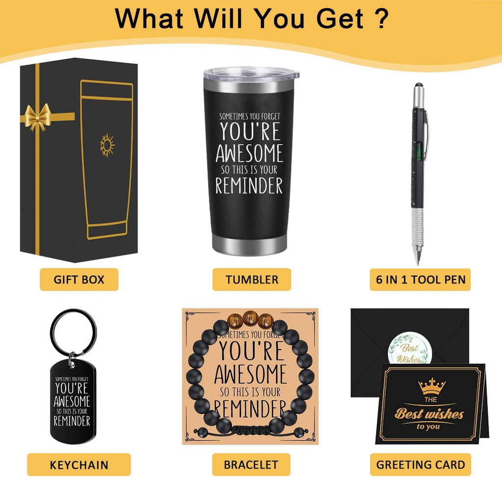 Birthday Gifts for Men, Husband, Boyfriend, Him, Father's Day Gifts, Inspirational Gifts for Men Dad, Thank You Appreciation Gifts for him- 20 Oz Travel Tumbler