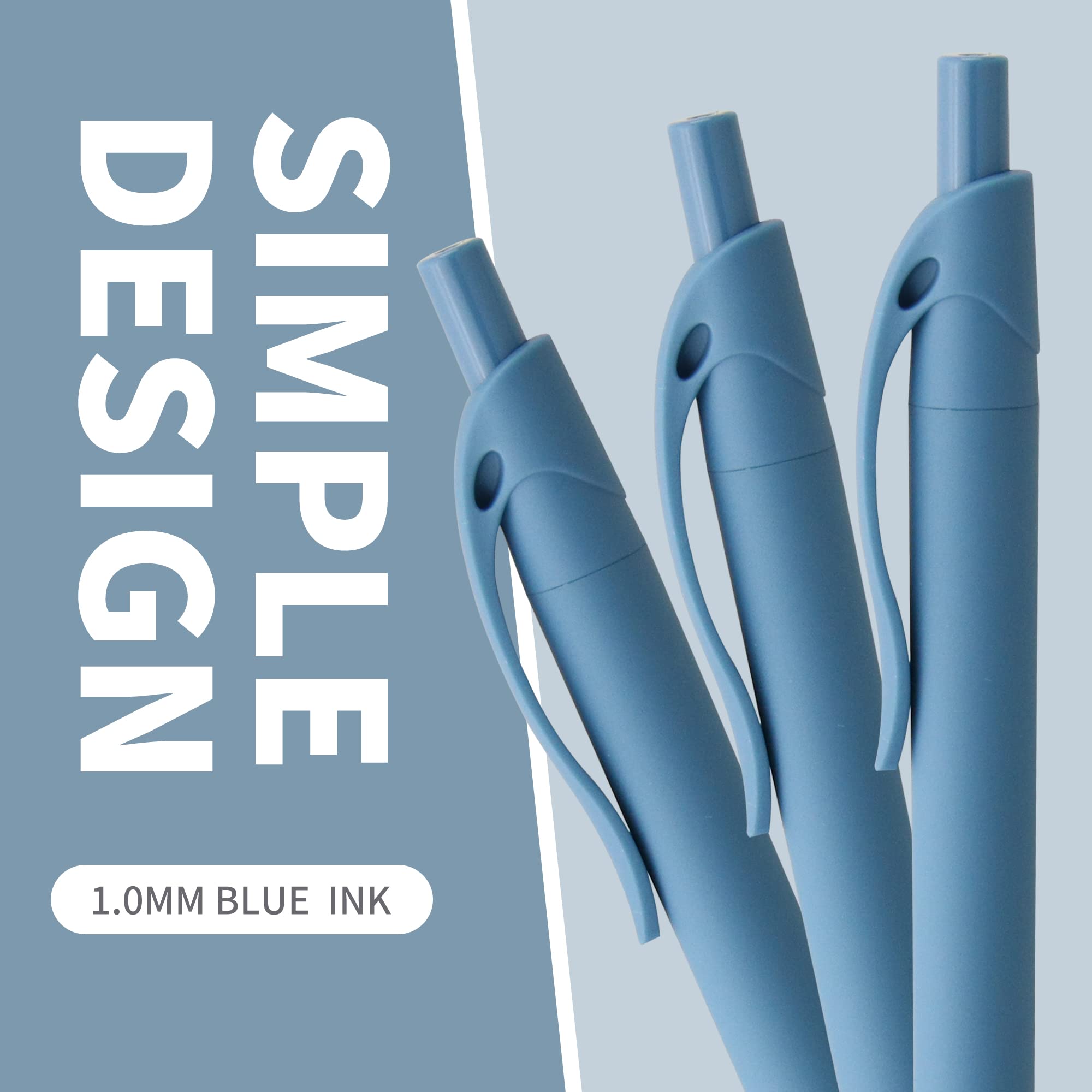 deegtran Pens Bulk, 50 Pack No Bleed Blue Click Pens, Wholesale Retractable Ballpoint Pens, Pens Medium Point, Smooth Ink Pens, 1.0MM Blue Ink