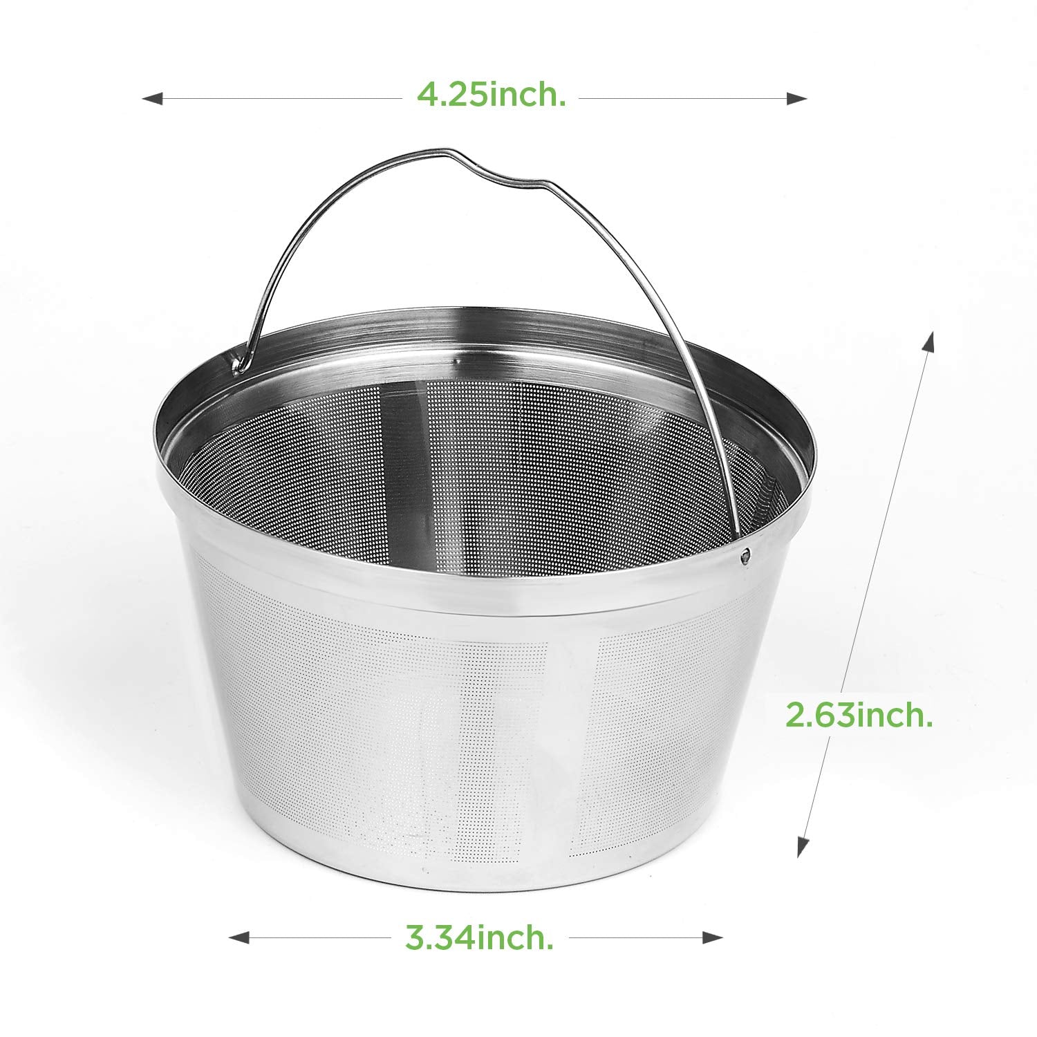 Reusable Coffee Filters 8-12 Cup Permanent Coffee Filters Basket Washable Compatible with Mr. Coffee Black & Decker Coffee Maker Filter 6-12 Cup