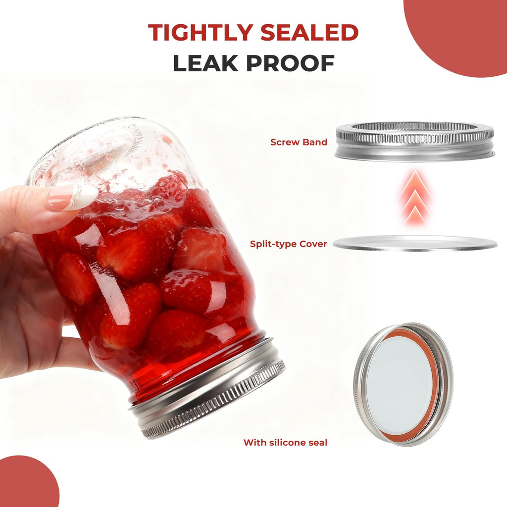 Cehomi Glass Mason Jars 16 oz with Lids - 12 Pack Regular Mouth Canning Jars,Clear Glass Jars for Food Storage, Canning, Pickling, Dry Goods, Snacks, Candies, and DIY Projects