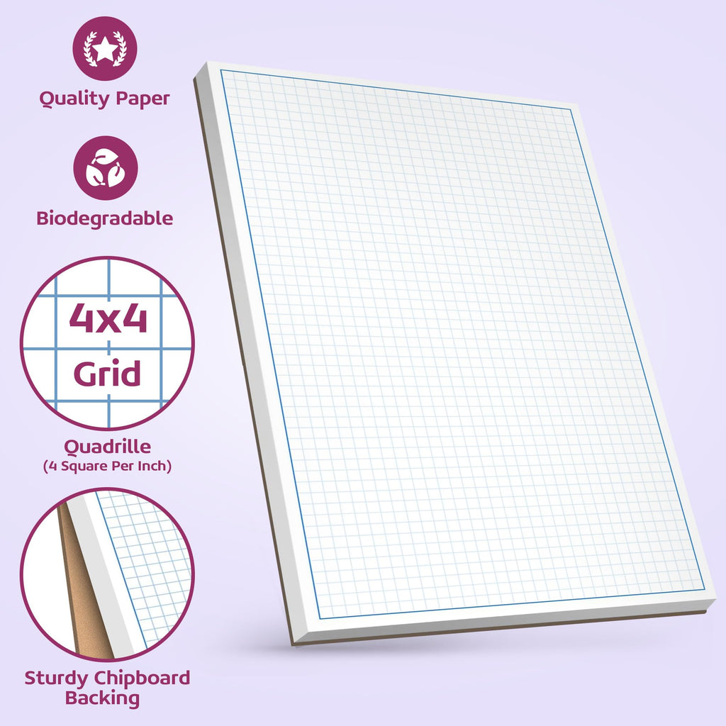 Graph Paper Pad for Blueprint Drawings, Drafting, Engineering Drawing, and Planning - Graph Paper 11x17 Blueprint Quadrille Grid Paper Pads with Blue Lines, High Brightness 50 Sheets (1-Pack)