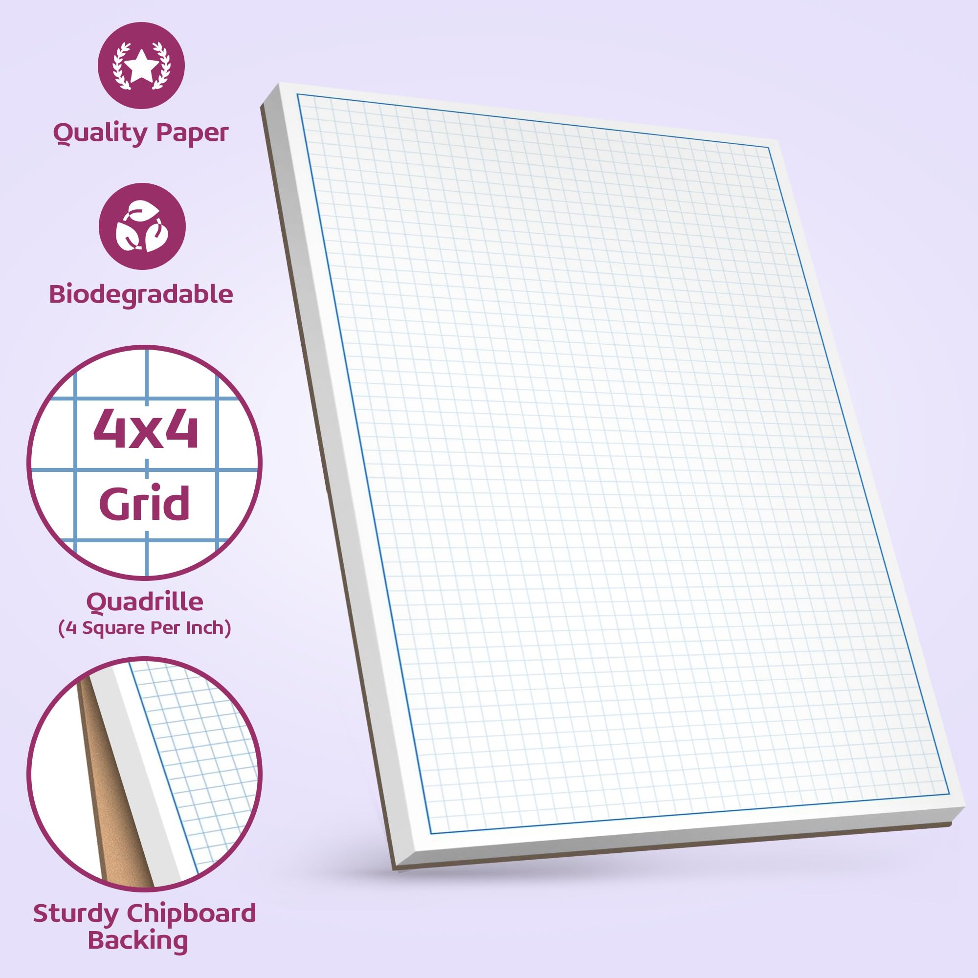 Graph Paper Pad for Blueprint Drawings, Drafting, Engineering Drawing, and Planning - Graph Paper 11x17 Blueprint Quadrille Grid Paper Pads with Blue Lines, High Brightness 50 Sheets (1-Pack)