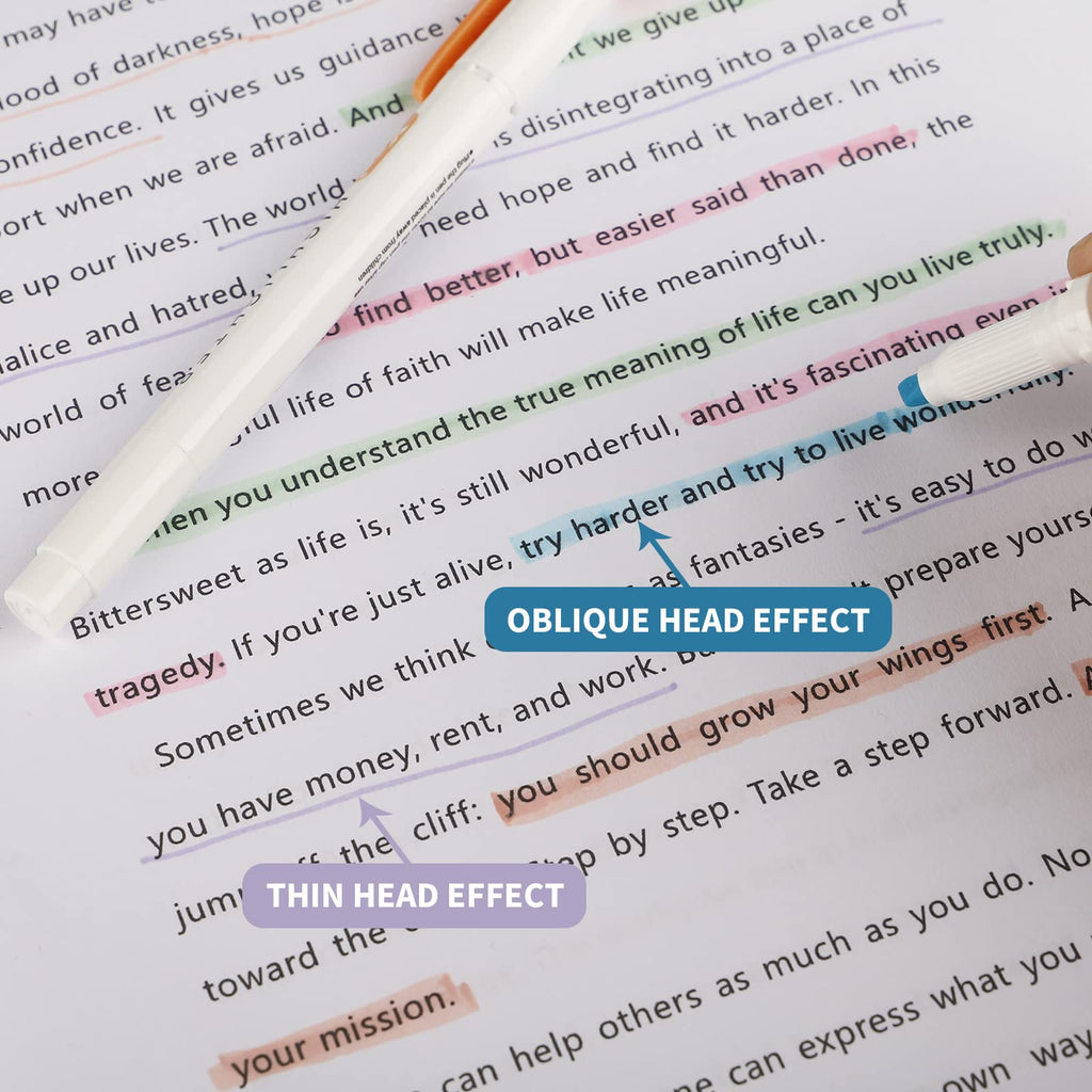Highlighter Pens Collection Set, Pastel Highlighters,Double Ended Highlighter, Broad and Fine Tips,Warm Assorted Colours,Pack of 25