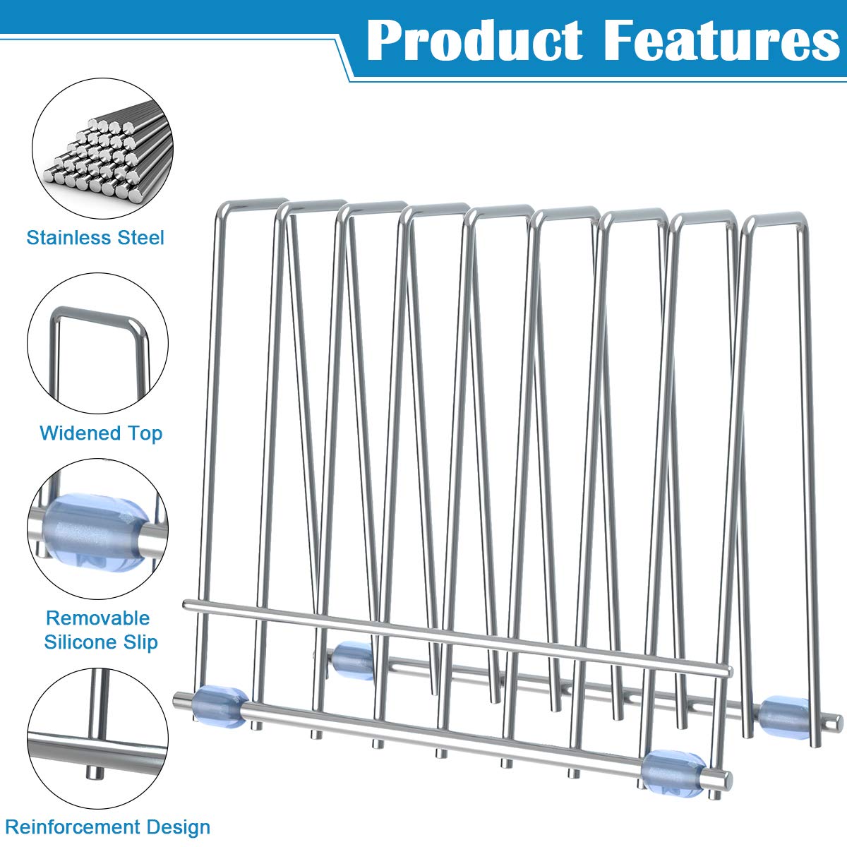 Bag Drying Rack Kitchen, Plastic Dryer for Freezer, Sandwich and Snack Bags, Stainless Stand for Food Bags, Books, Makeup Brush