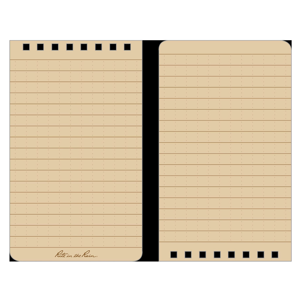 Rite in the Rain Weatherproof Top Spiral Notebooks, 3" x 5", Tan Cover, 3 Pack (No. 935T-3X)