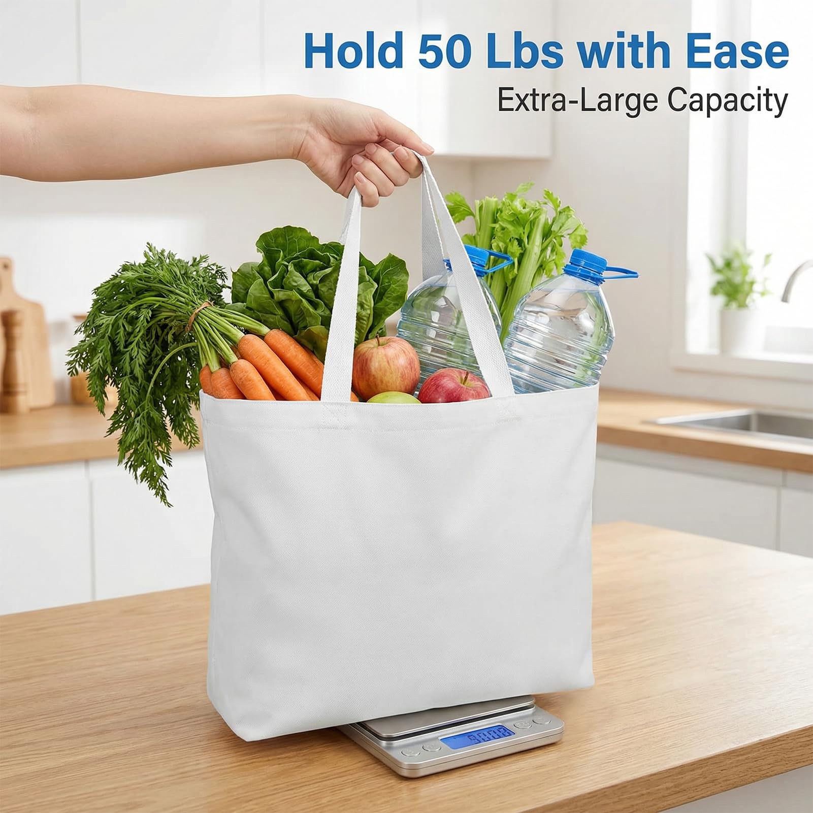 5 Pack Sublimation Tote Bags Blanks - 12oz Heavy-Duty 100% Polyester with Zipper, Long Handles (18.5"x15"x4.7"), Reusable for DIY, Heat Transfer, Gym, Travel, Business Branding