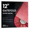 Gatefold Record Sleeves Albums Covers: 12 inch Vinyl Record Outer Sleeves 3 Mil Plastic Clear LP Protective Sleeves, 50pcs