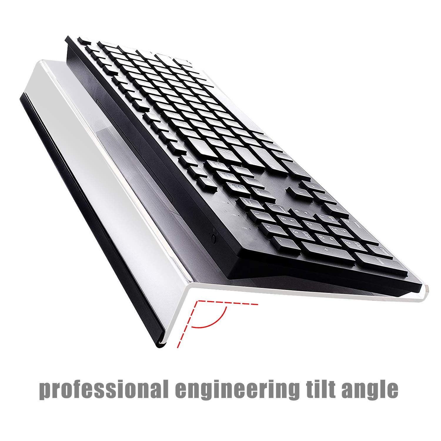 Refrze Computer Keyboard Stand-PC Keyboard Stand,Titled Keyboard Stand,Clear Acrylic Keyboard Tray（Holder) for Easy Ergonomic Typing and Working at Home and Office