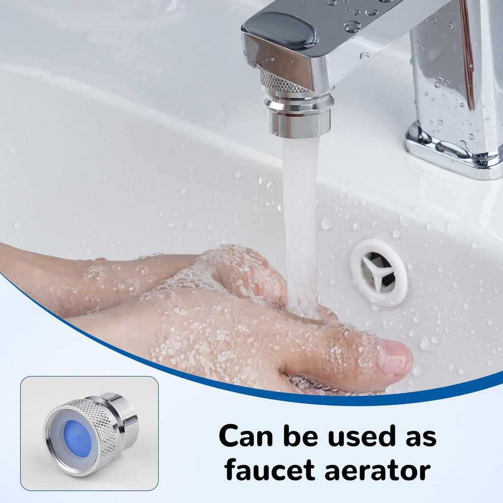 Hibbent 2 Pack Faucet to Dishwasher Adapter, Quick-Connect Dishwasher Snap-On Connection, with Swivel Ball Joint and Faucet Aerator, Male 15/16 Inch and Female 55/64 Inch, Chrome