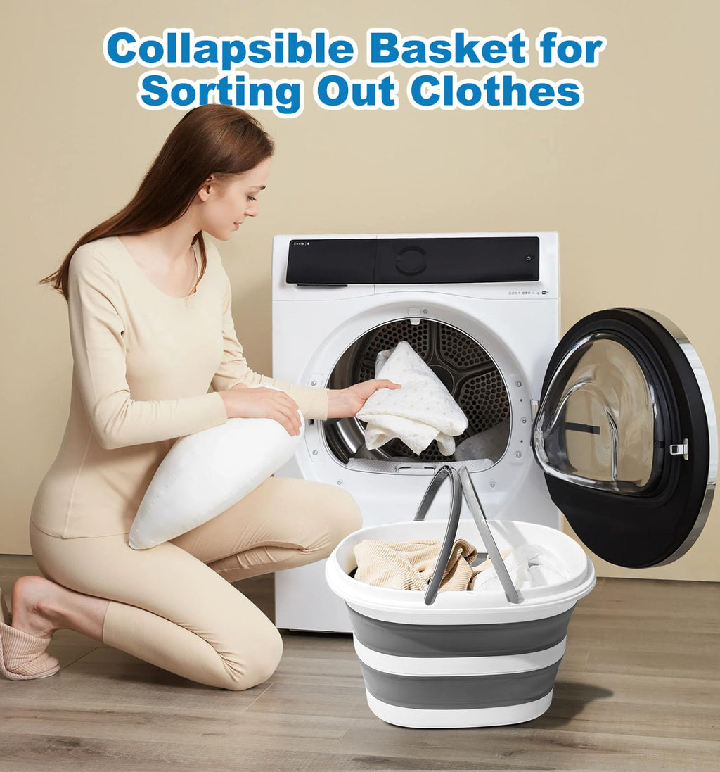 Zonopy 16L Collapsible Mop Bucket with Handles - Space Saving Foldable Silicone Tub for Cleaning, Laundry, Storage - Portable Wash Basin for Home & Car - 4.2 Gallon Compact Utility Bucket
