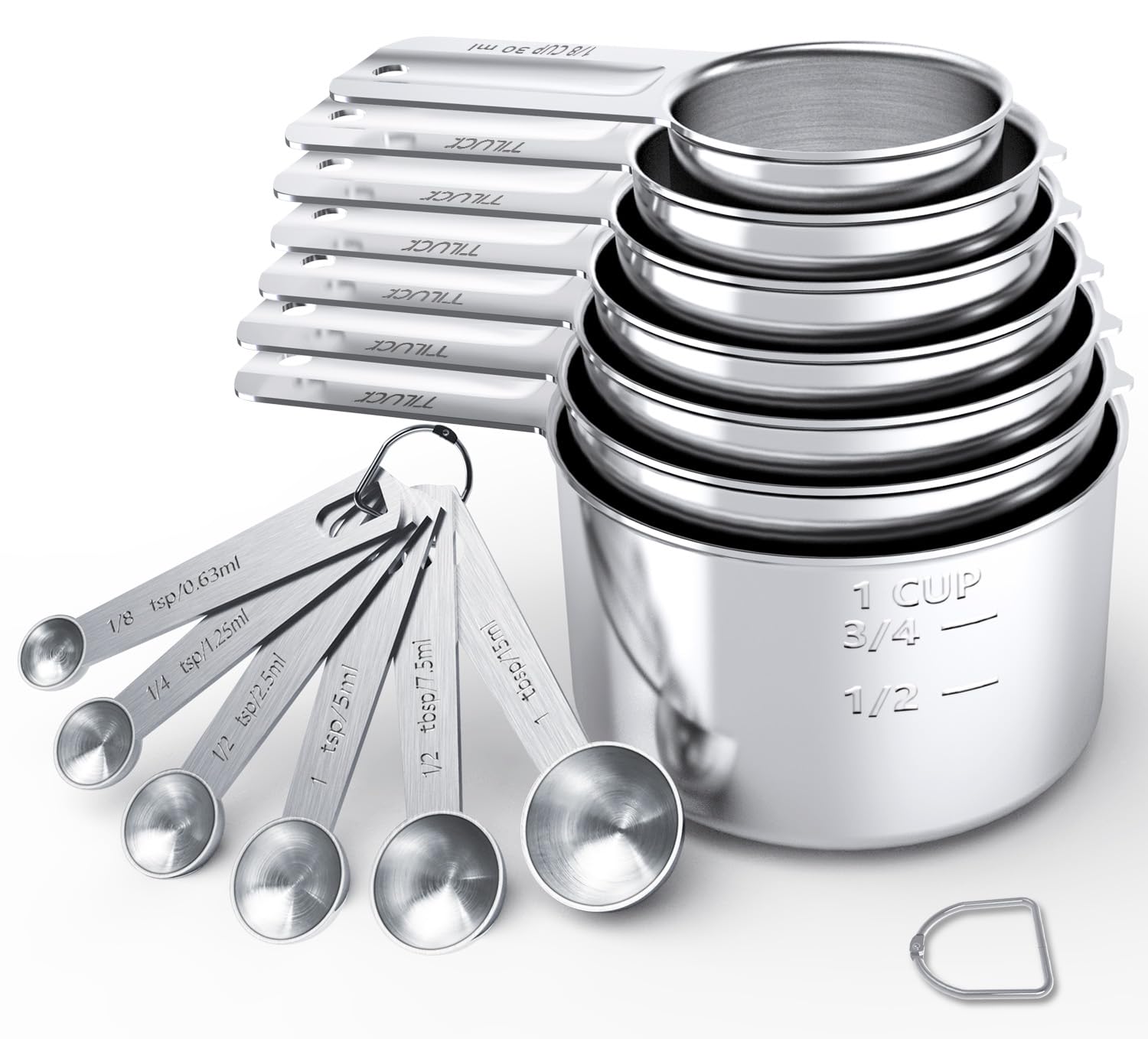 TILUCK Stainless Steel Measuring Cups & Spoons Set, Cups and Spoons,Kitchen Gadgets for Cooking & Baking (13)
