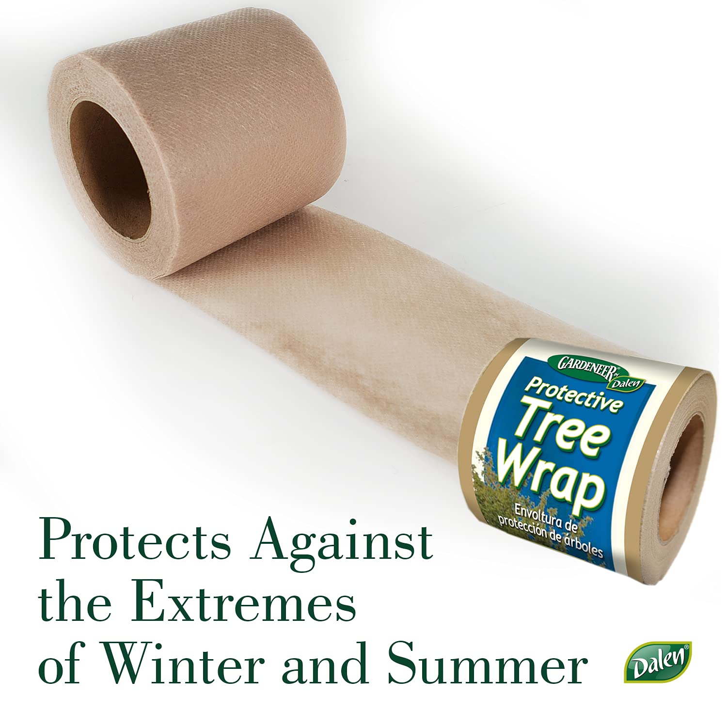 Dalen Protective Tree Wrap and Breathable Material – Non-Toxic and Reusable Protection – Stimulates Faster Growth and Healthier Trees – 3" Wide x 50' Long