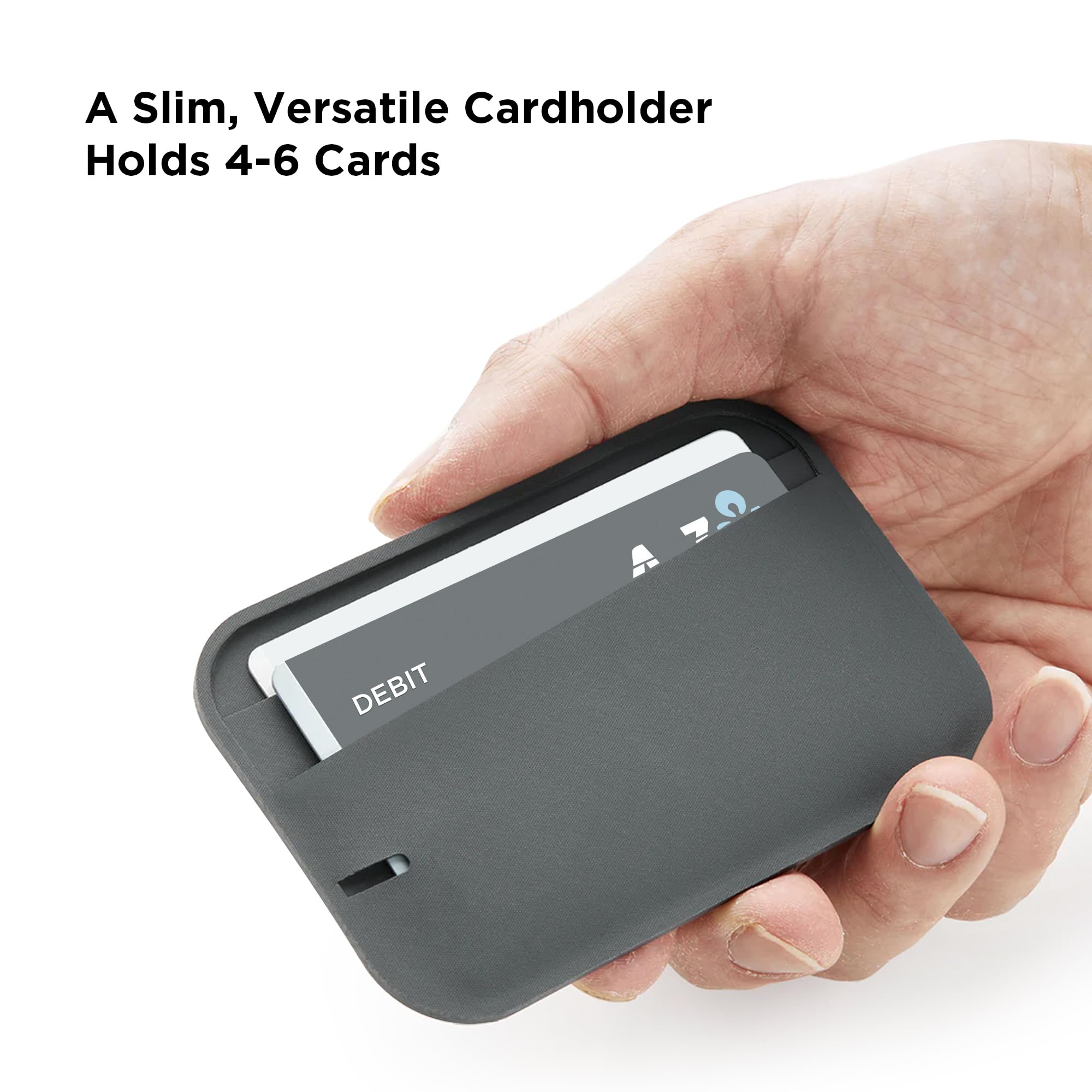 ALPAKA HUB Cardholder - Waterproof and Versatile Card Wallet - Front Pocket for ID Tag or Transport Card - Back Pocket Holds 2 to 4 Cards - Includes HUB Clip