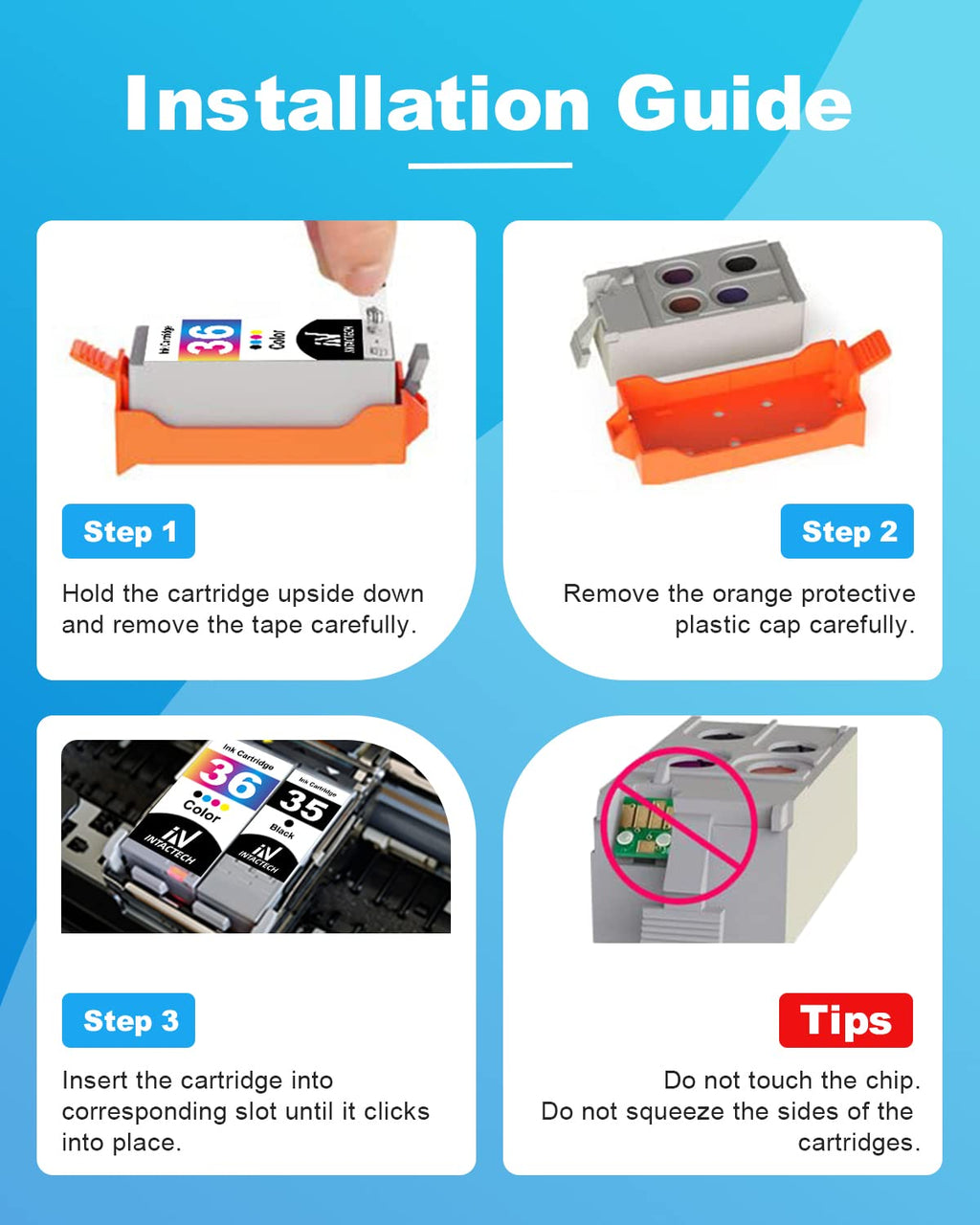 PGI-35 CLI-36 Ink Cartridges for Canon PIXMA TR150 TR152 TR160 iP110 iP100 mini260 mini320, 10 Pack Replacement 5 Black 5 Tri-Color