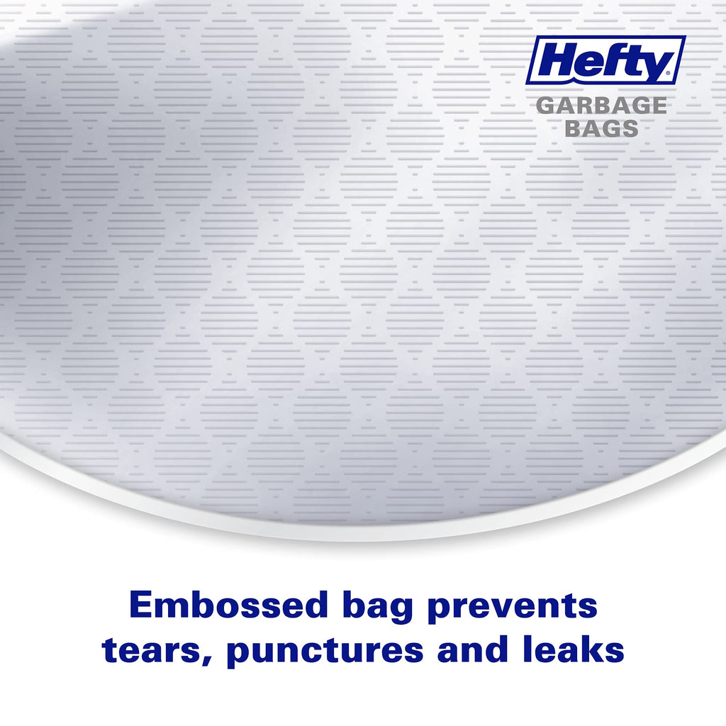 Hefty Garbage Bags, Ultra Strong Tall 50 Litres White, Drawstring, Arm & Hammer odour neutralizer, 120 Bags, Fits simplehuman code N