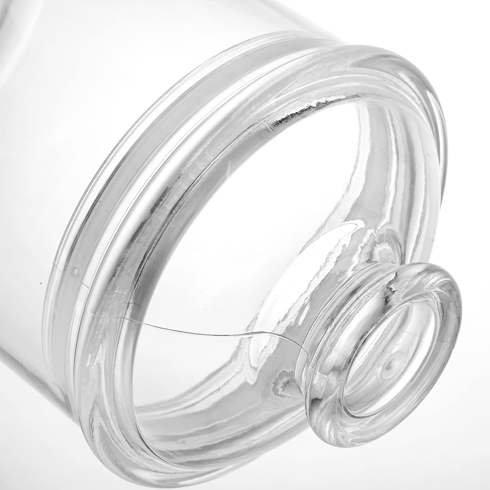 DEAYOU 4 Pack Clear Plastic Apothecary Jars, Plastic Storage Jar Canister with Airtight Lid, Cotton Qtip Holder Bathroom, Candy Cookie Container Organizer for Bath Salt, Pad, Vanity,33 Oz/23 Oz/13 Oz