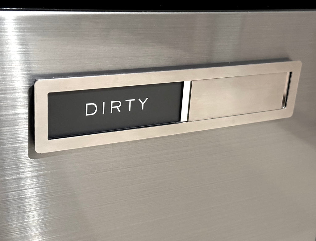 Clean Dirty Dishwasher Magnet Sign, Kitchen Gadget for Apartment Essentials & Wedding Registry Gifts - Kubik Letters Premium Stainless Steel Grade 304 - Extra Adhesive tapes included