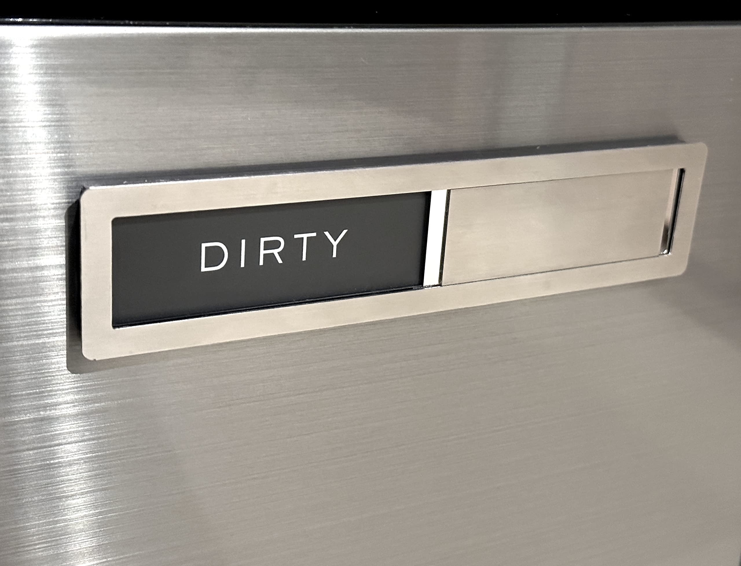 Clean Dirty Dishwasher Magnet Sign, Kitchen Gadget for Apartment Essentials & Wedding Registry Gifts - Kubik Letters Premium Stainless Steel Grade 304 - Extra Adhesive tapes included