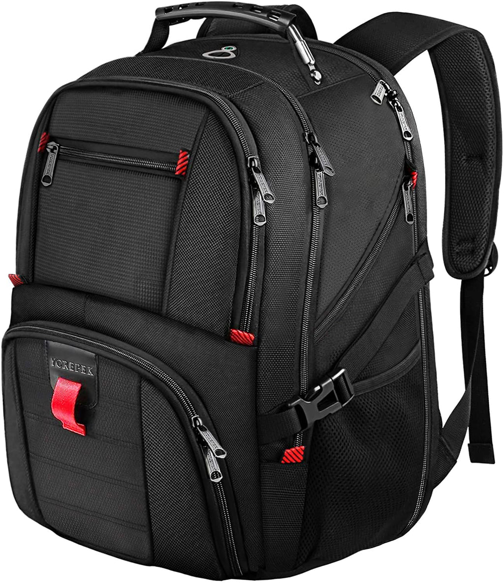 YOREPEK Travel Backpack, Extra Large 50L Laptop Backpacks for Men, Water Resistant College Backpacks Airline Approved Business Work Bag Fits 17 Inch Computer, Black