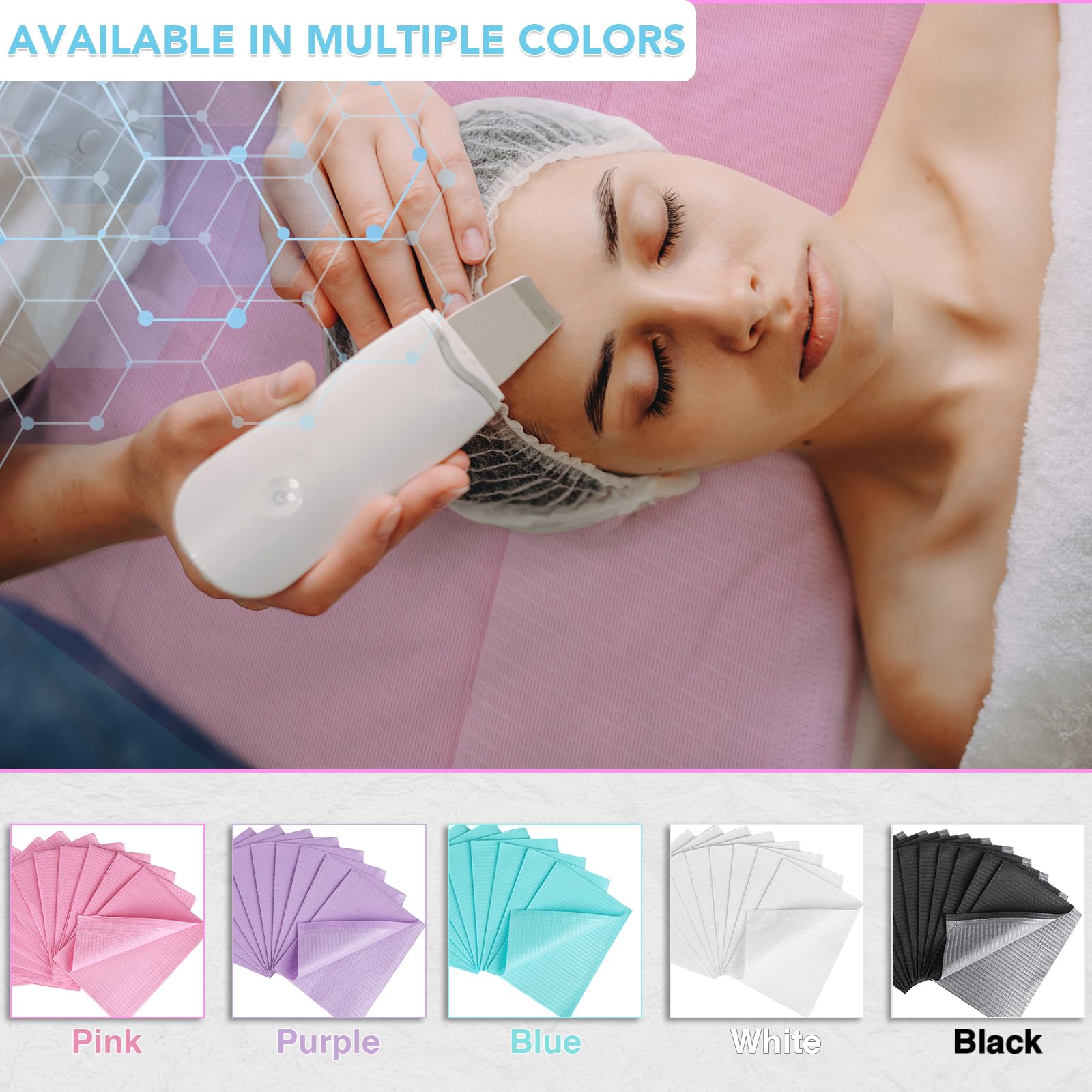 160 Pack Dental Bibs 13"x18"，3-Ply Waterproof Tattoo Bibs Sheet for Nail Salon，Dental Clinic，Feeding，Tattoo Shop (Pink)