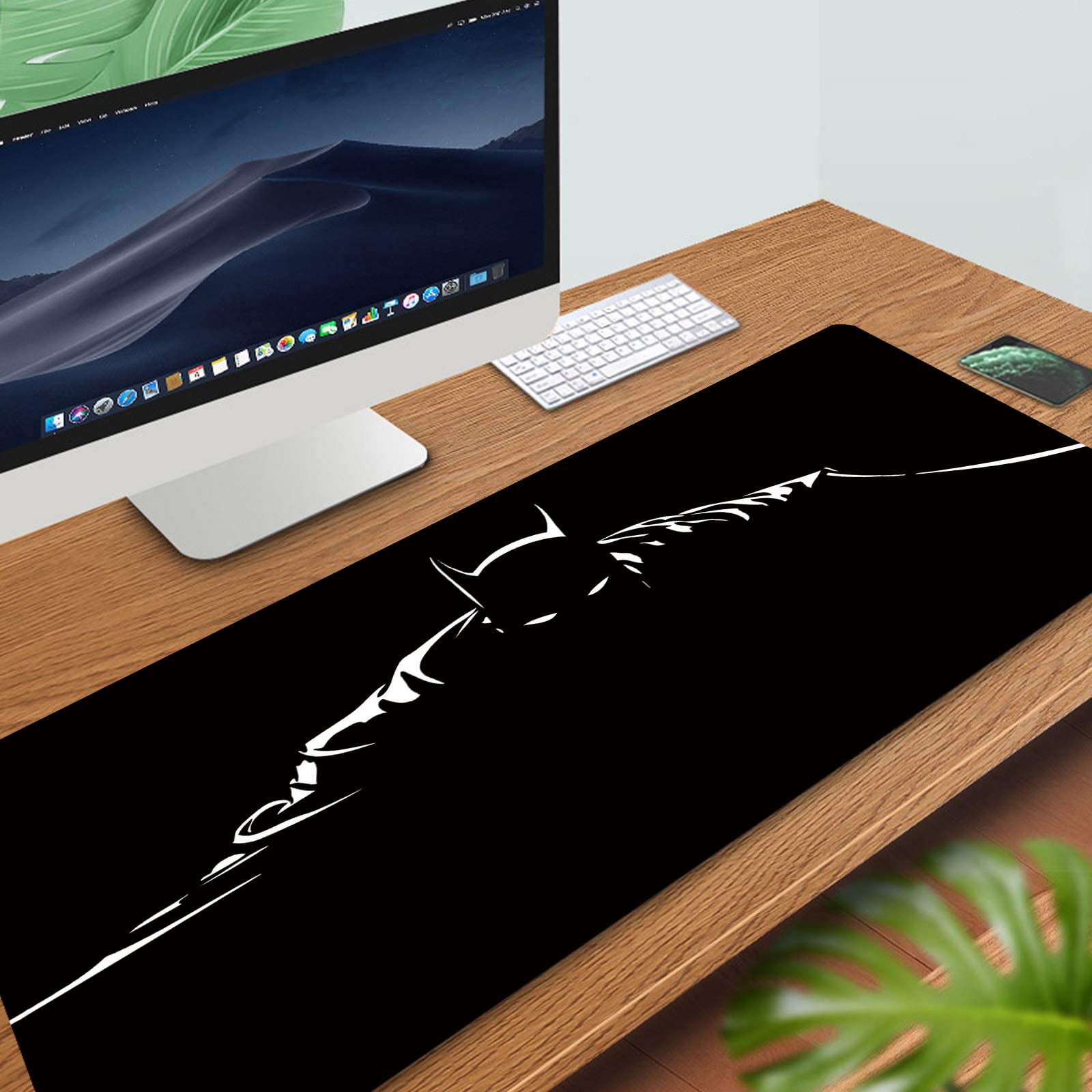31.5x11.8 Inch BAT Shadow Non-Slip Rubber Stitched Edges Extended Large Gaming Mouse Pad Office Keyboard Mouse Mat