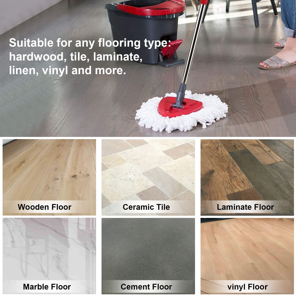 Easywring Spin Mop Refills for Vileda: Replacement Mop Head Fit for Vileda Triangle Wringing Bucket System - Washable & Reusable Rotating Microfiber Pads fit All Floor