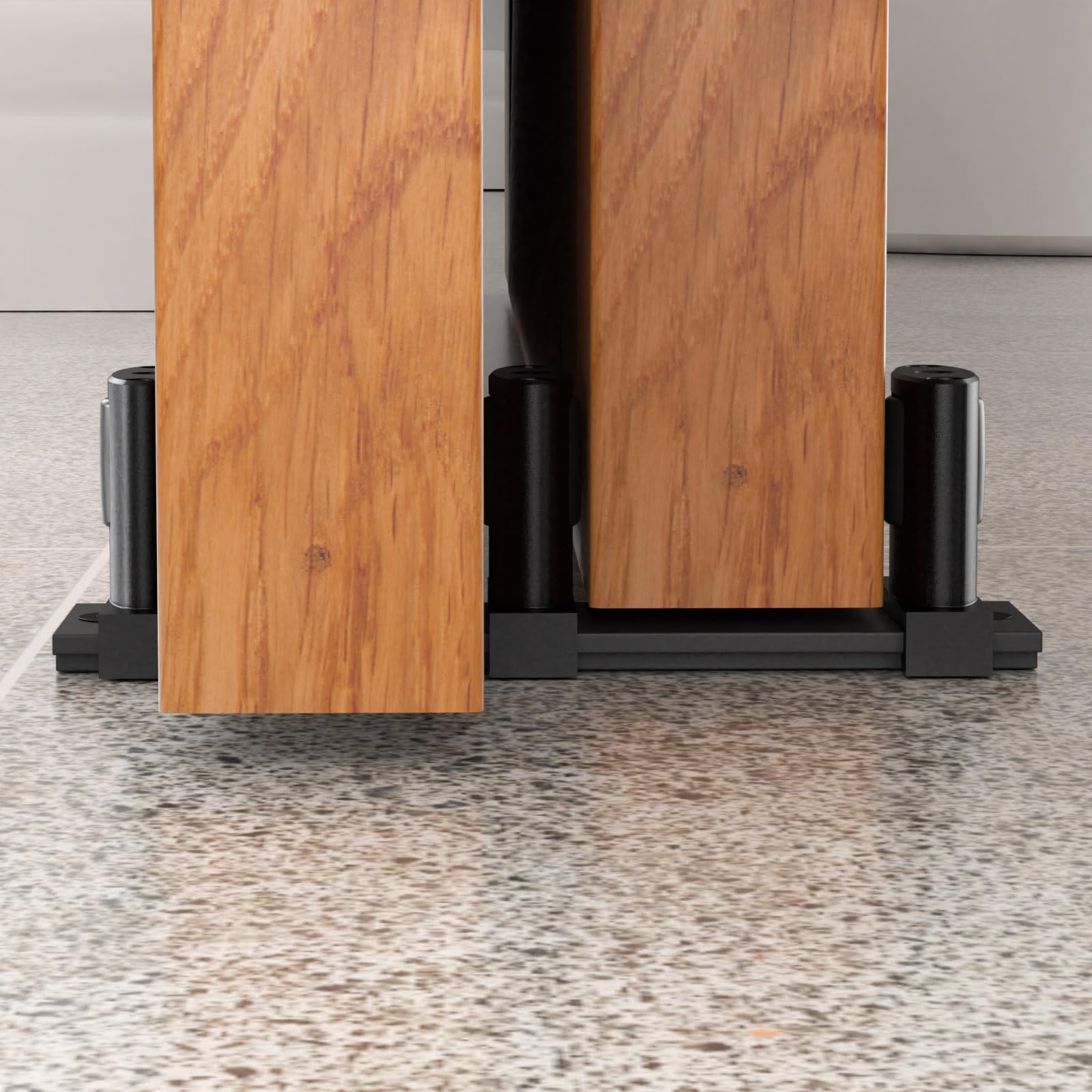 BONIKLUBA Adjustbale Bypass Sliding Barn Door Floor Guide for Bottom,Black