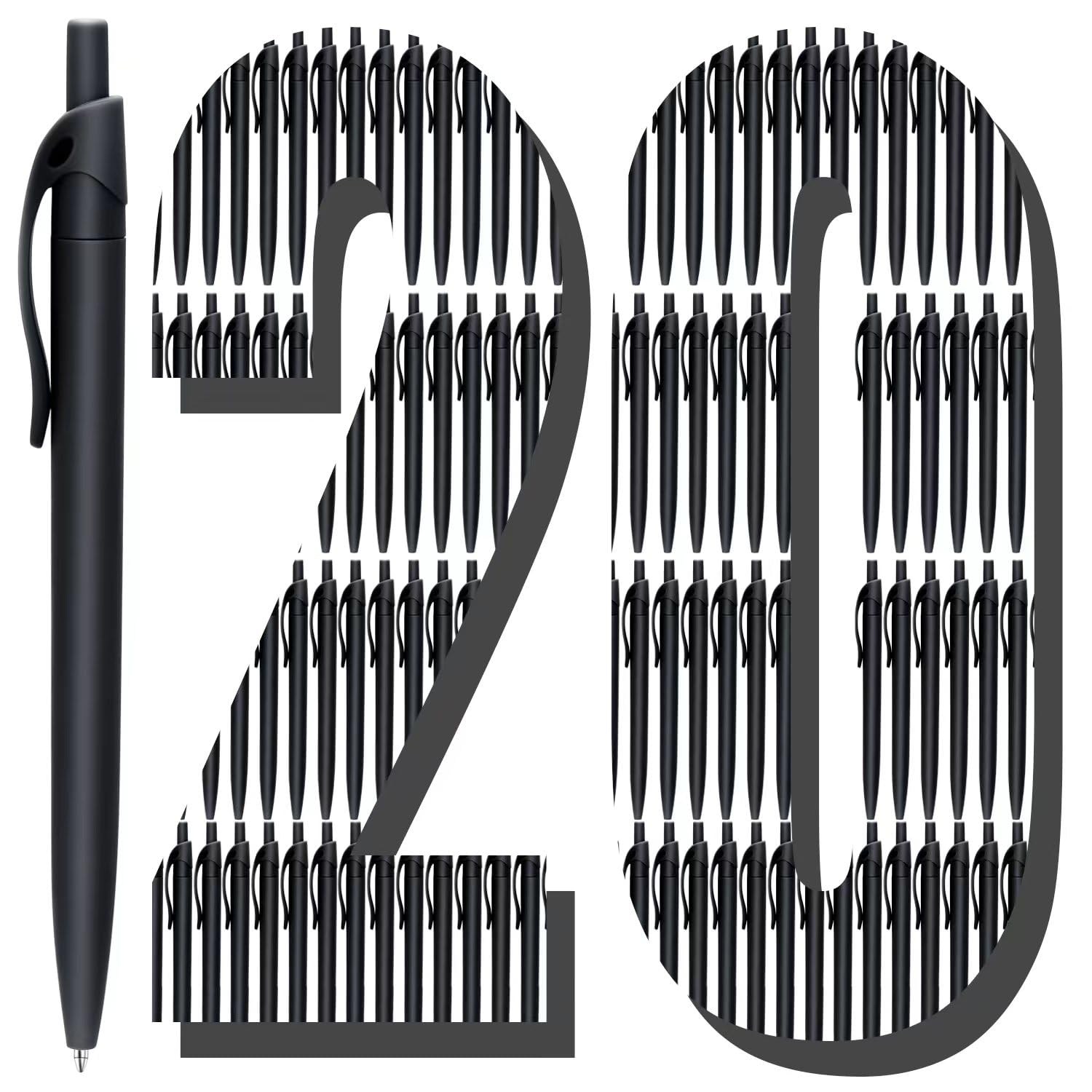 Aozora Pens Bulk 120 Pack Black Click Pens No Bleed Wholesale Retractable Ballpoint Pens Medium Point,Smooth Ink Pens for Journaling School Office Supplies 1.0MM Black Ink