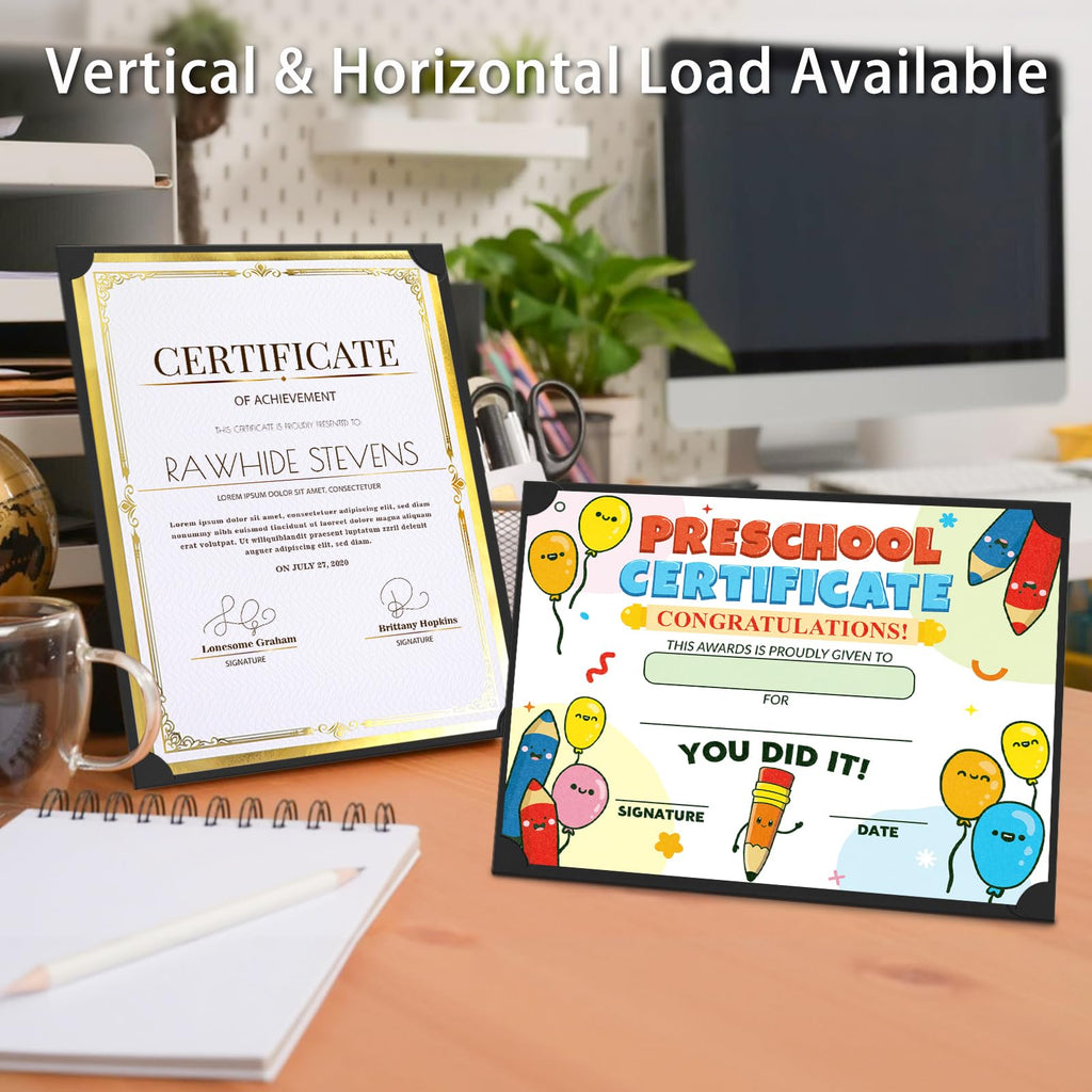 Award Single Sided Certificate Holders, 48Pack Certificate Holders Diploma Covers for Graduation, Employee Appreciation, Certifications, Fits 8.5x11 Inches Award Certificate Papers(Black)