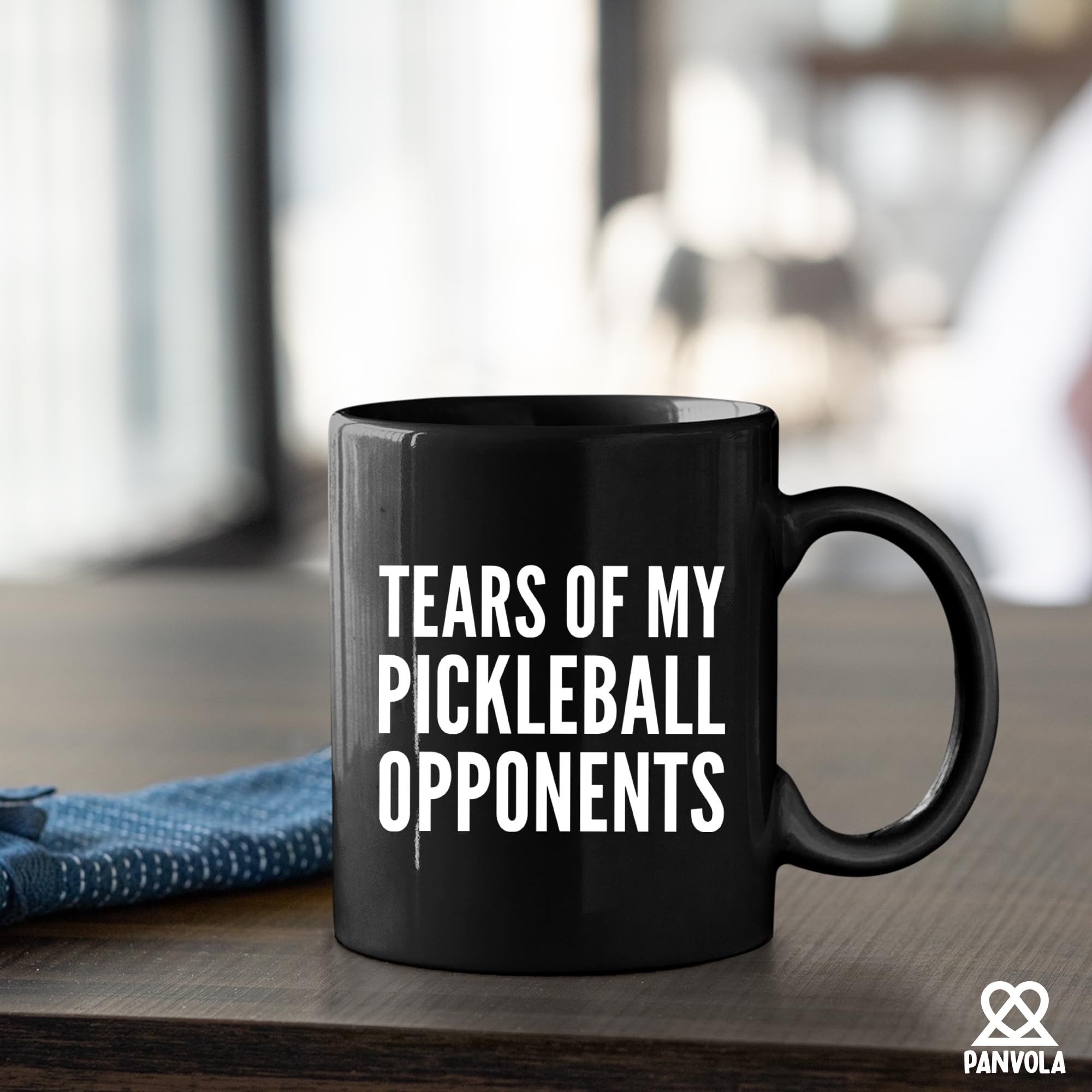 Tears of My Pickleball Opponents Sports Player Pickleball Gifts for Grandpa Grandma Wife Husband Paddle Tennis Funny Coffee Mug Ceramic Cup Novelty Drinkware (Black, 11 oz)