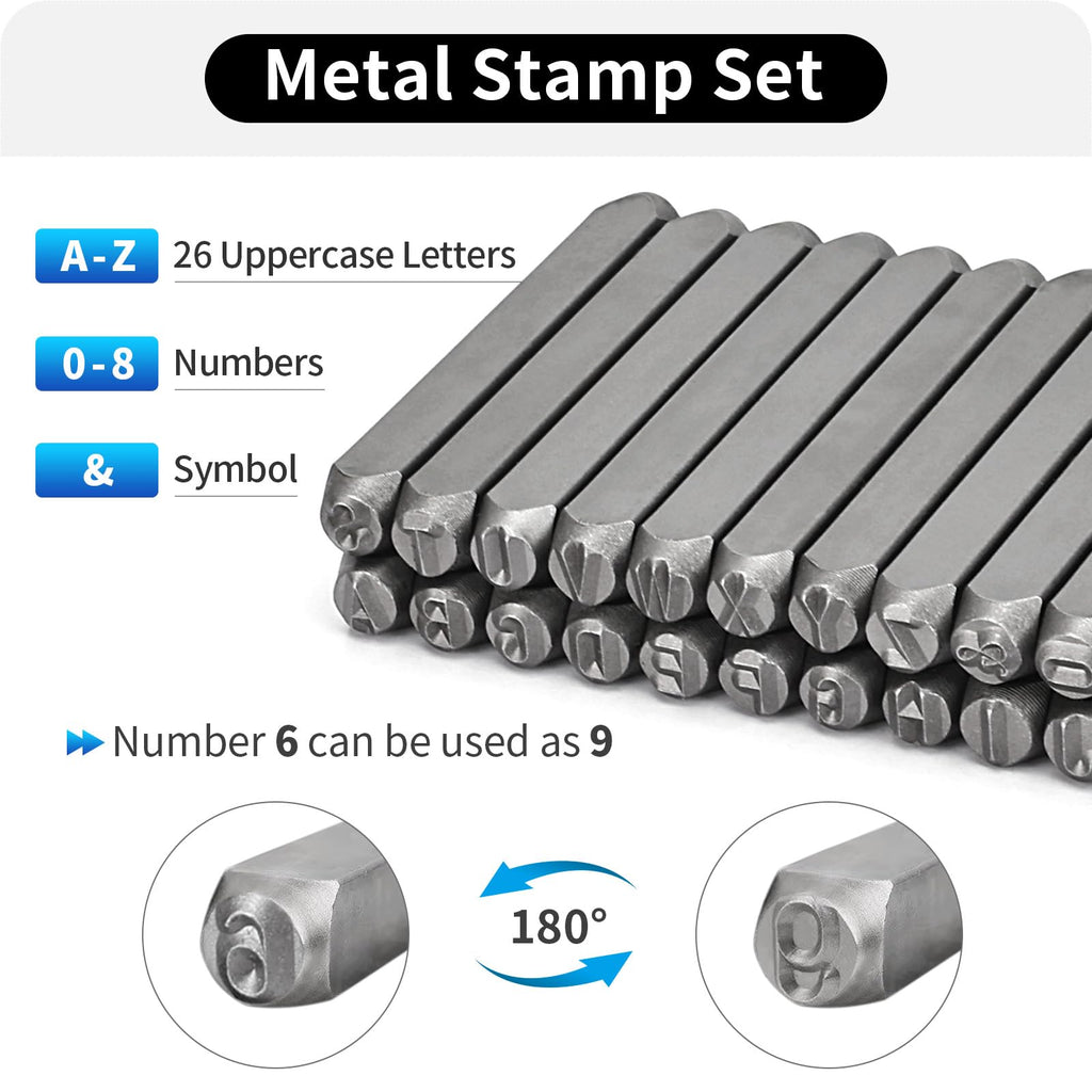Singring 36PCS Steel Number and Letter Stamp Punch Tool Metal Letter Stamp Punches Set Perfect for Imprinting Metal (3mm)