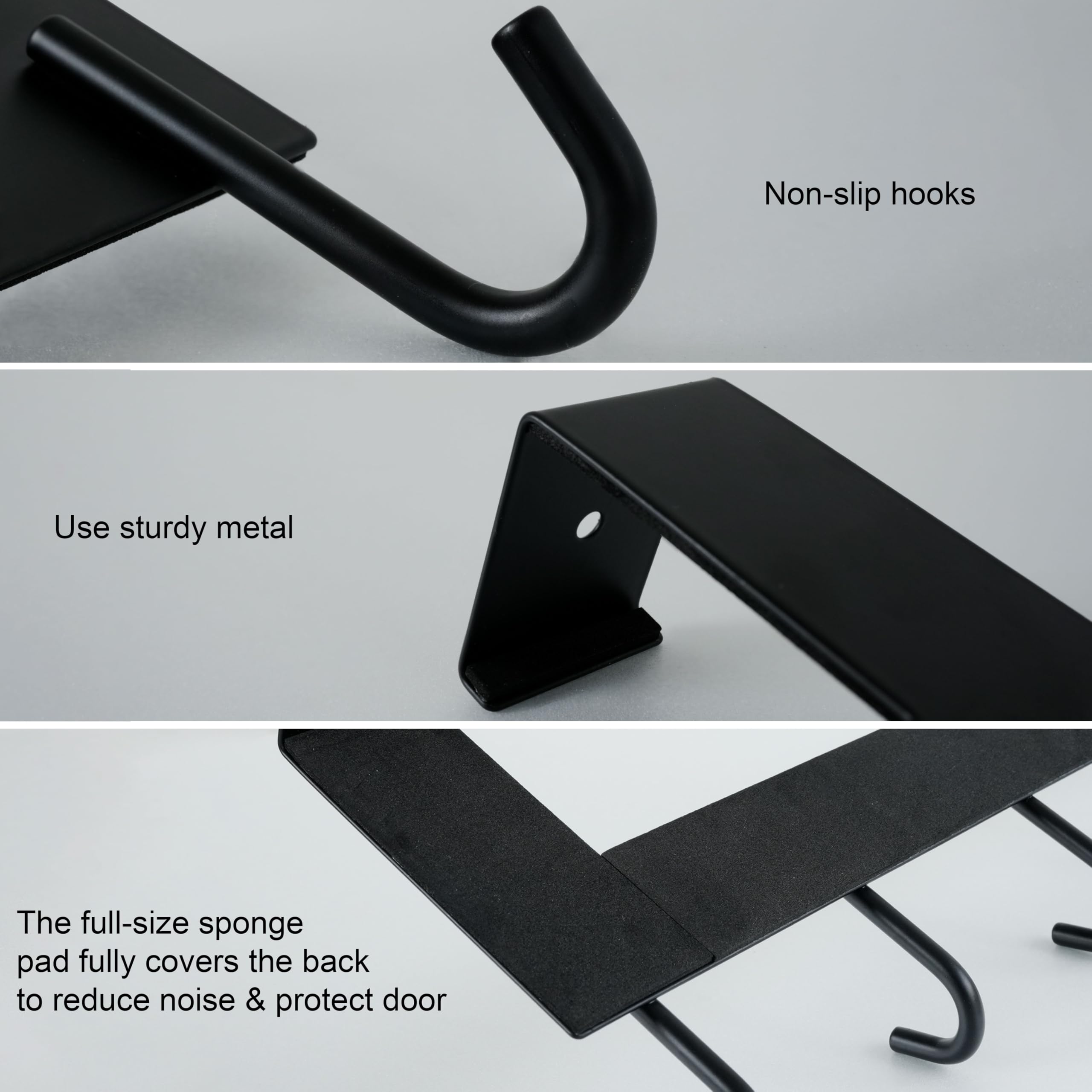 WEBI Over The Door Hook for Hanging Door Hanger Over Door Towel Rack Over The Door Coat Rack Hanger for Towels,Clothes,Back of Bathroom,Black