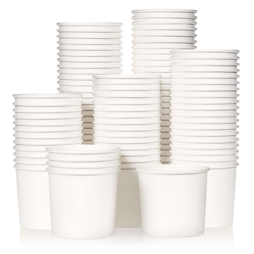 MATICAN Paper Ice Cream Cups - 100-Count 11-Oz Disposable Dessert Bowls for Hot & Cold Food