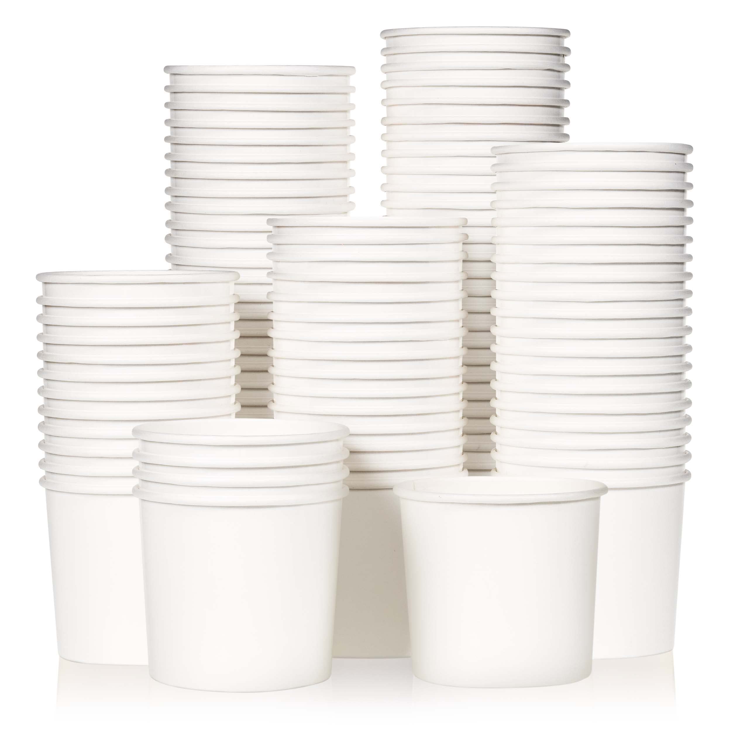 MATICAN Paper Ice Cream Cups - 100-Count 11-Oz Disposable Dessert Bowls for Hot & Cold Food