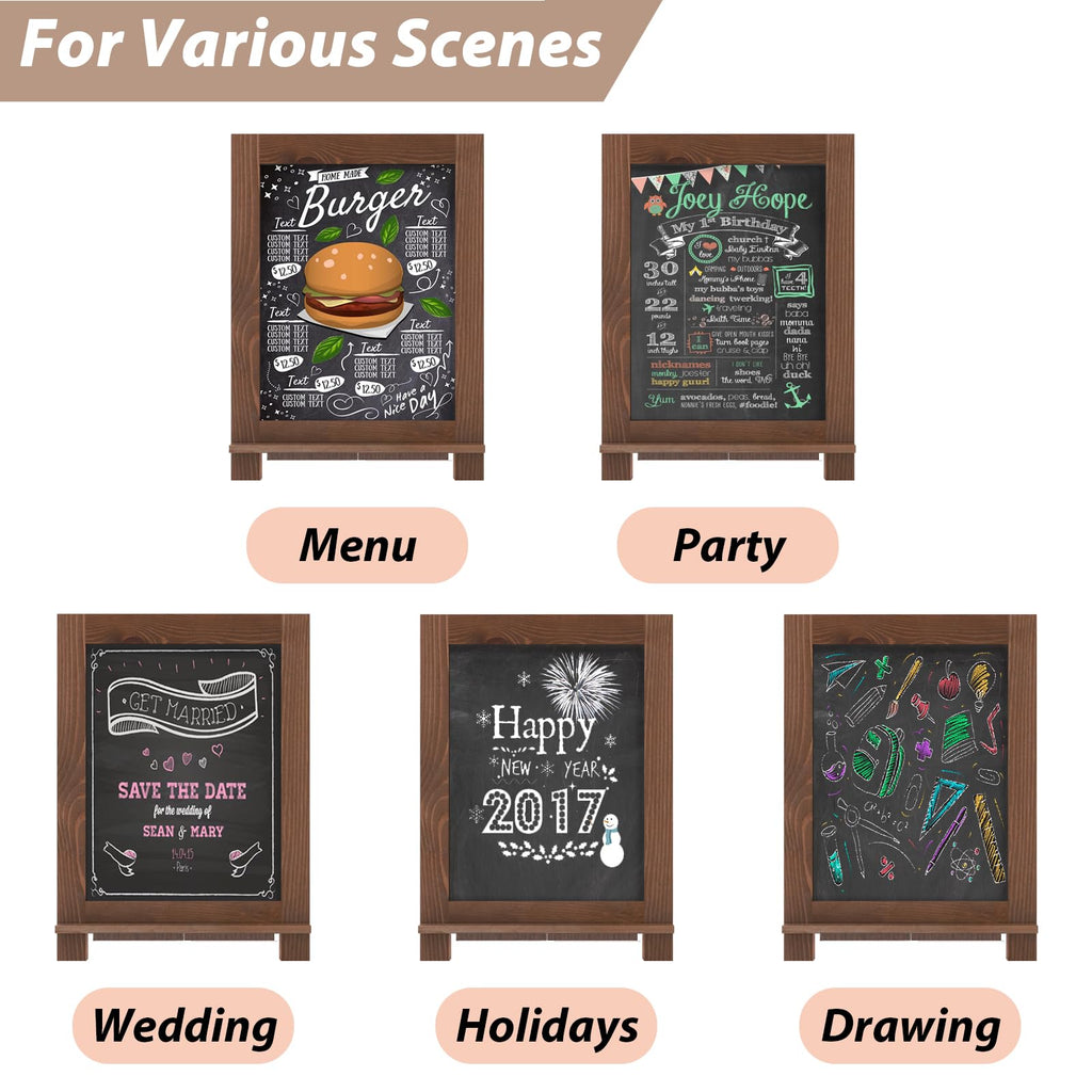 Magnetic Chalkboard 10"x14" Small Chalkboard Signs with Stand, Tabletop or Wall-Hanging Menu Board, Rustic Wood Frame Chalk Board Sign Board for Countertop Display/Home Décor/Wedding