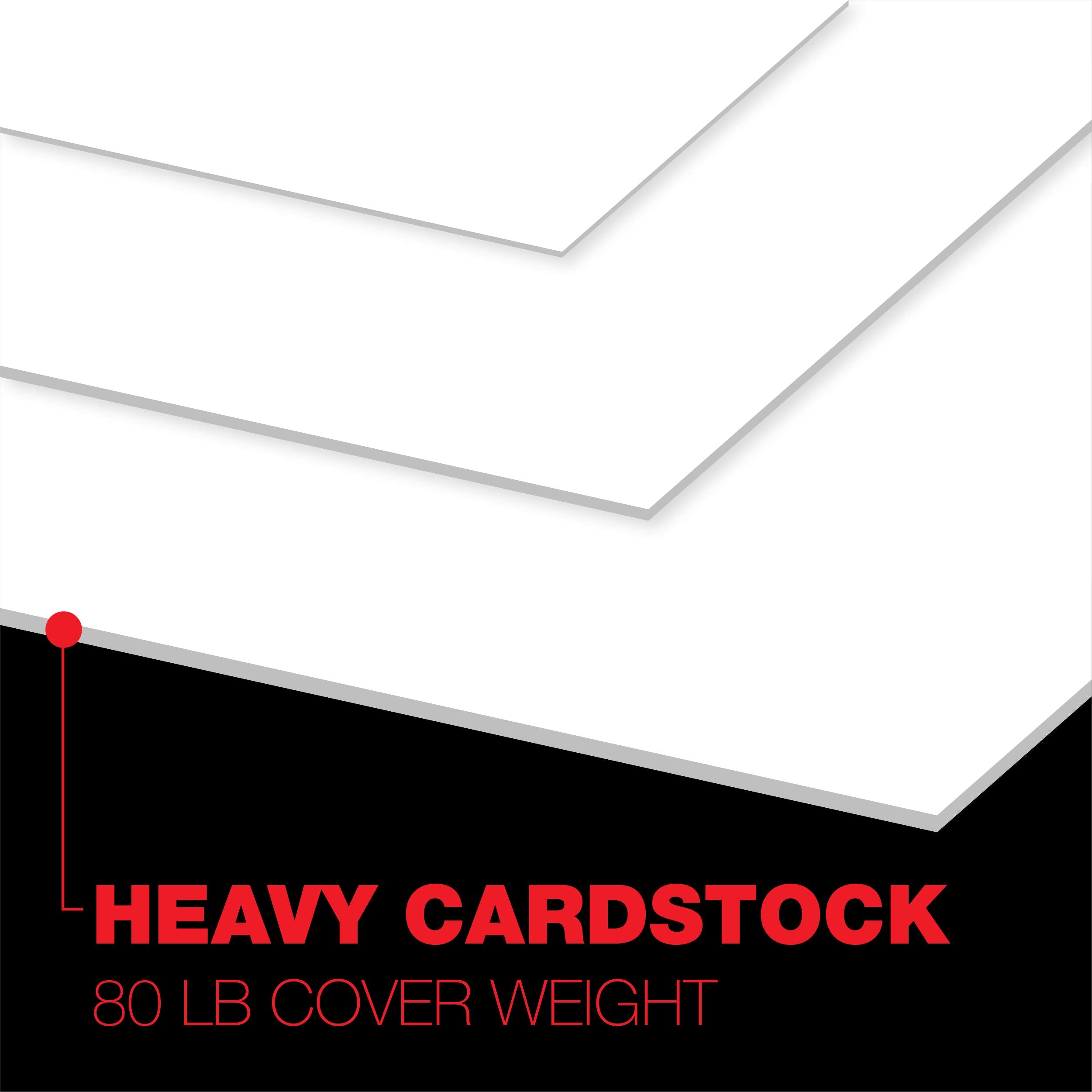 Accent Opaque, Smooth Cover White, 80lb, Letter, 8.5 x 11, 97 Bright, 250 Sheets / 1 Ream, (131482R) Made in The USA
