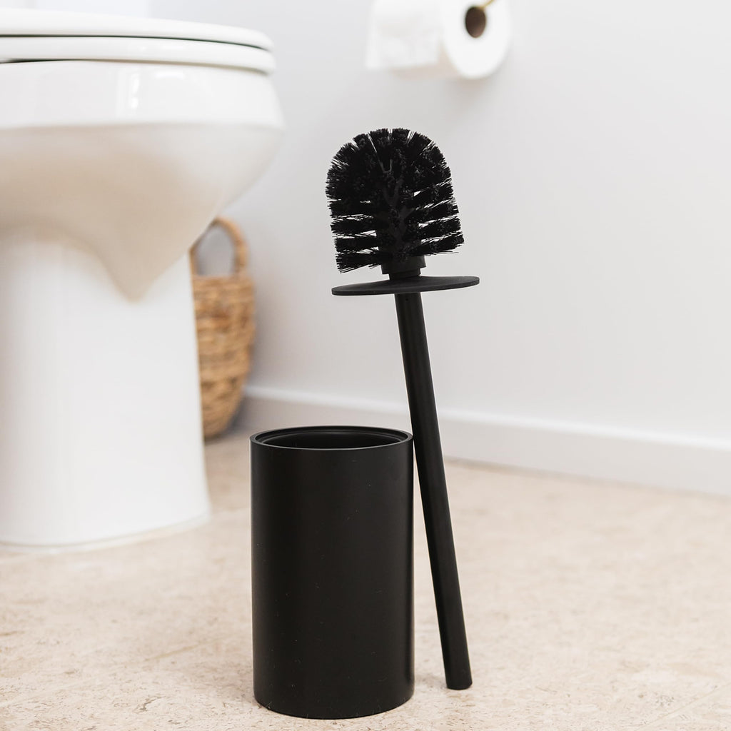 Matte Black Toilet Bowl Brush for Bathroom with Holder - Sleek Design, Sturdy, and Durable