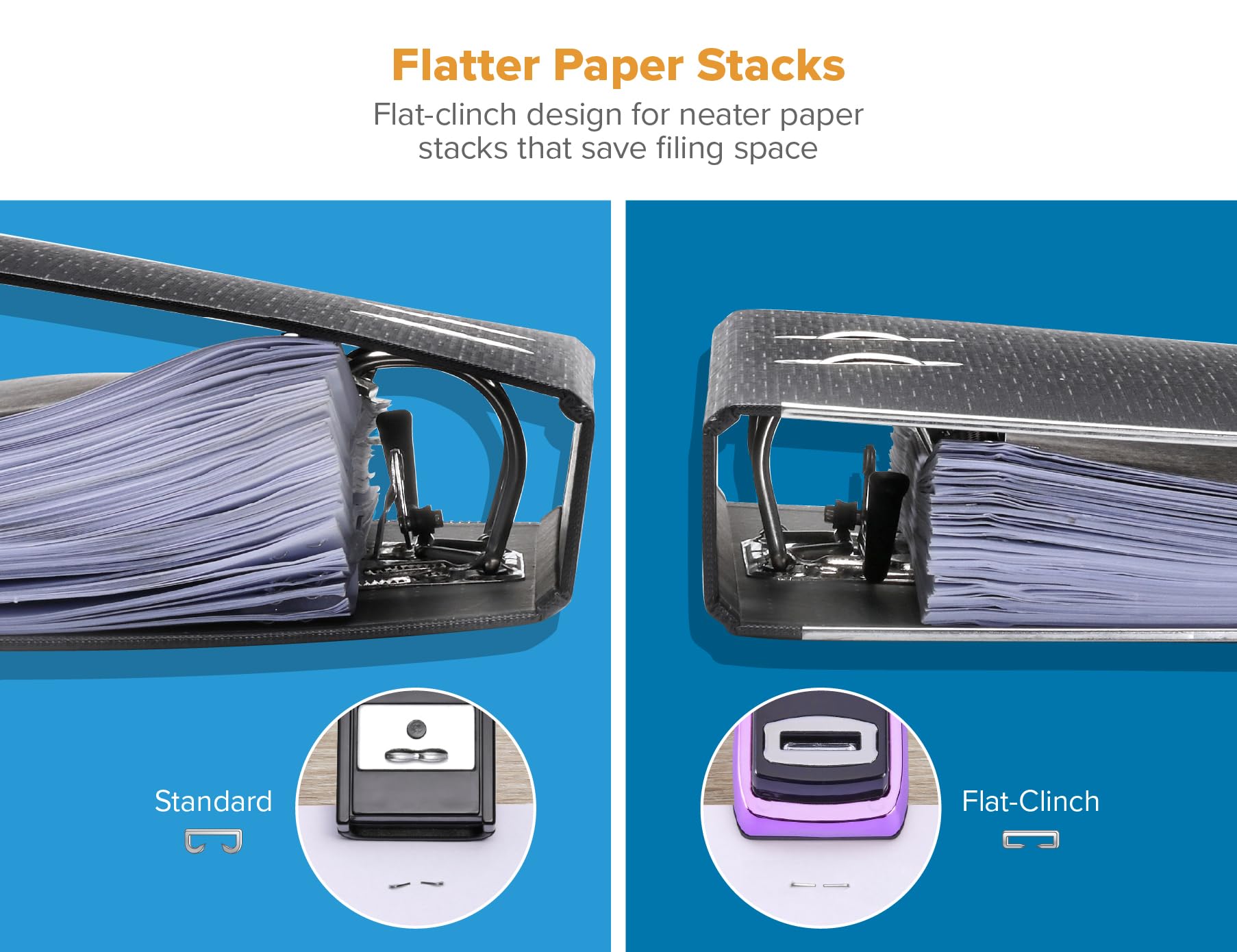 Bostitch Office Heavy Duty 40 Sheet Stapler with 1250 Staples & Claw Remover, Small Stapler Size, Fits into The Palm of Your Hand, Value Pack, Metallic Purple (B175-PURPLEM-VP)