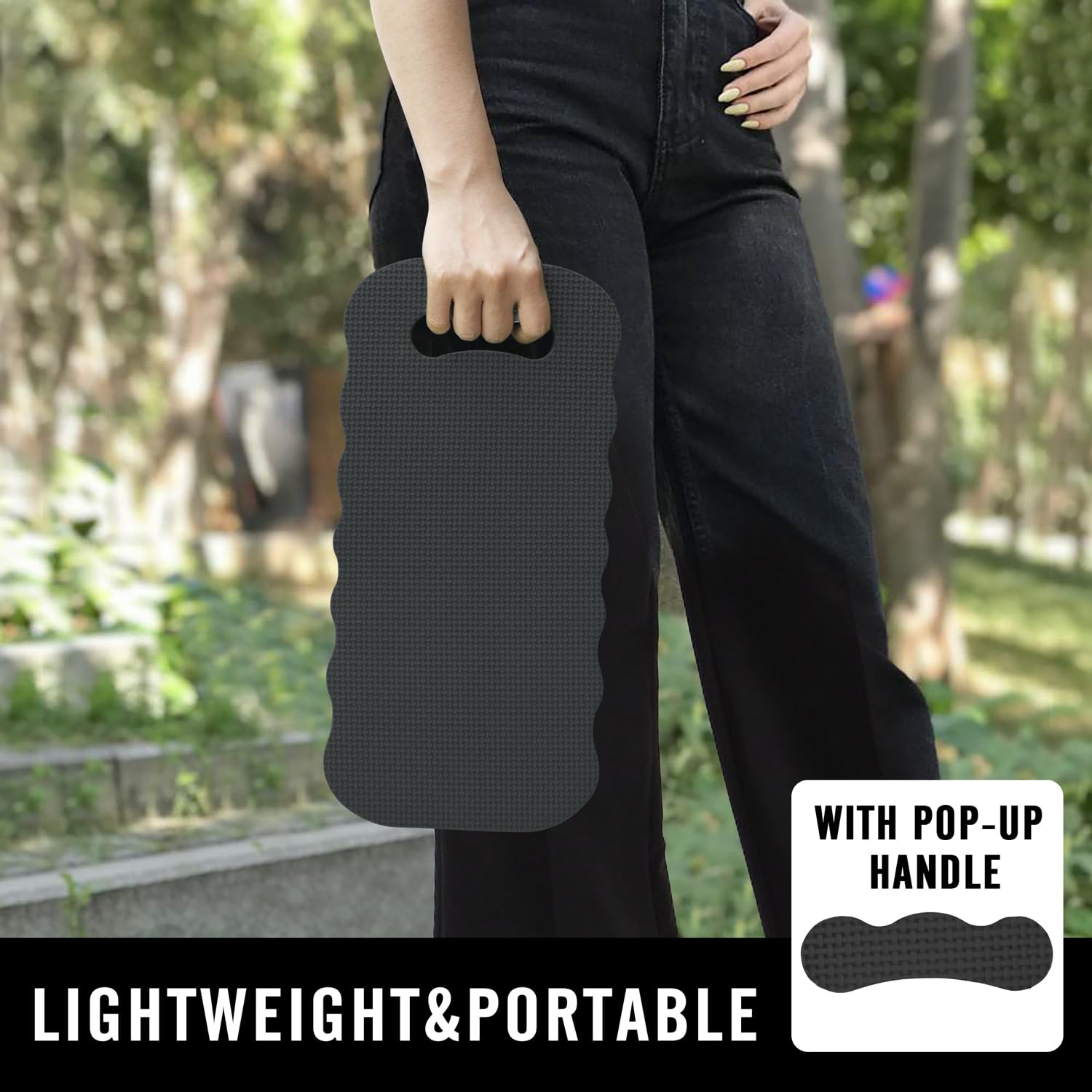 Altdorff Thick Kneeling Pad 2 Pack, Waterproof, Comfortable Garden Kneeling Pads Stain Resistant, Multi-Functional Kneeler Pad for Gardening, Baby Bath, Yoga, Praying and Exercise (Black)