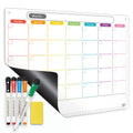 Magnetic Calendar for Fridge, Dry Erase Whiteboard Calendar Monthly Planner, 6-Week Layout, Easy to Clean, Extra-Thick Strong Magnetic Hold, Includes Dual-Magnet Markers & Eraser 43 x 33 cm