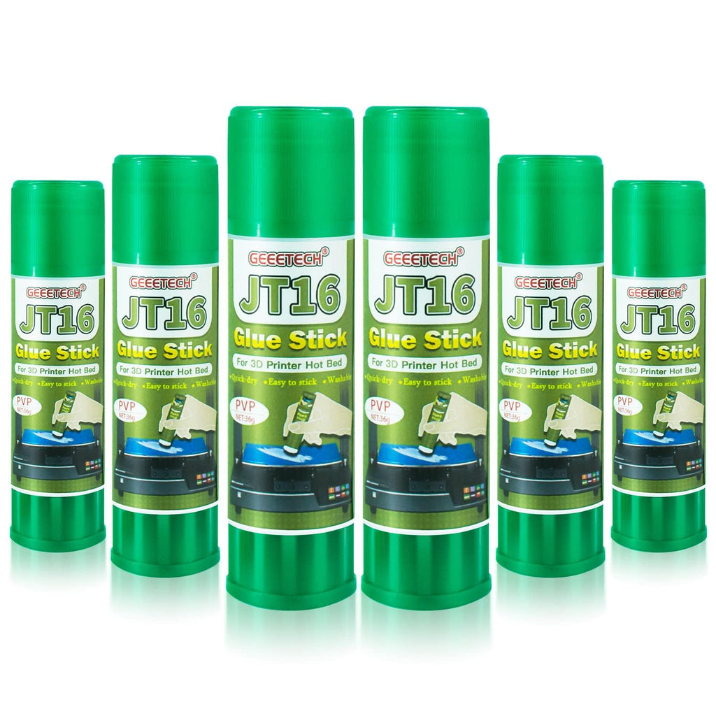 6PCS 3D Printer Glue Sticks, PVP Solid Glue Sticks for Hot Bed Plate, Washable, Reduce Warping for PLA, ABS, PETG, HIPS, TPU Filament on PEI, Glass, Aluminum, Buildtak Board