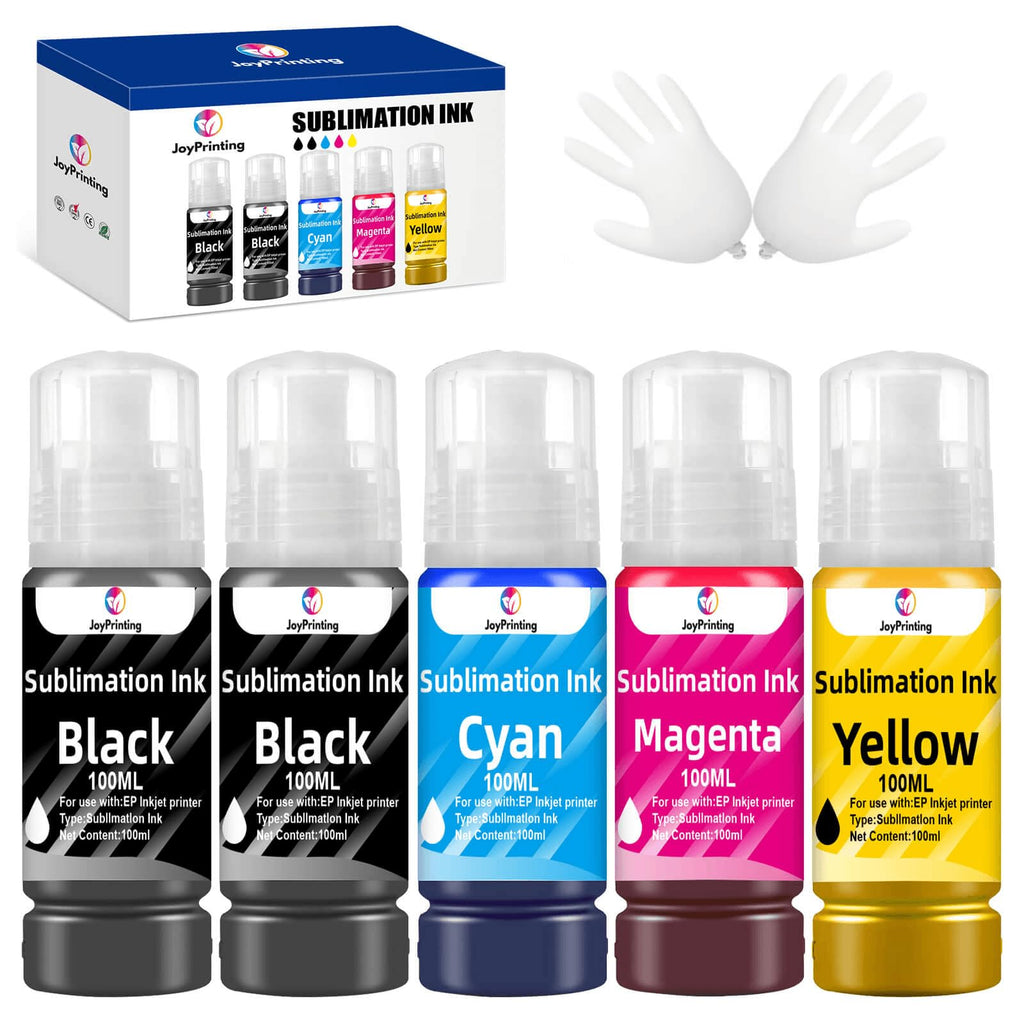 JoyPrinting Sublimation Ink for ET-2803 ET-2800 ET-2850 ET-2720 ET-2400 ET-2750 ET-2760 ET-2840 ET-3760 ET-4800 ET-4700 ET-15000 for Heat Press Transfer on Mugs T-Shirts 500 ML