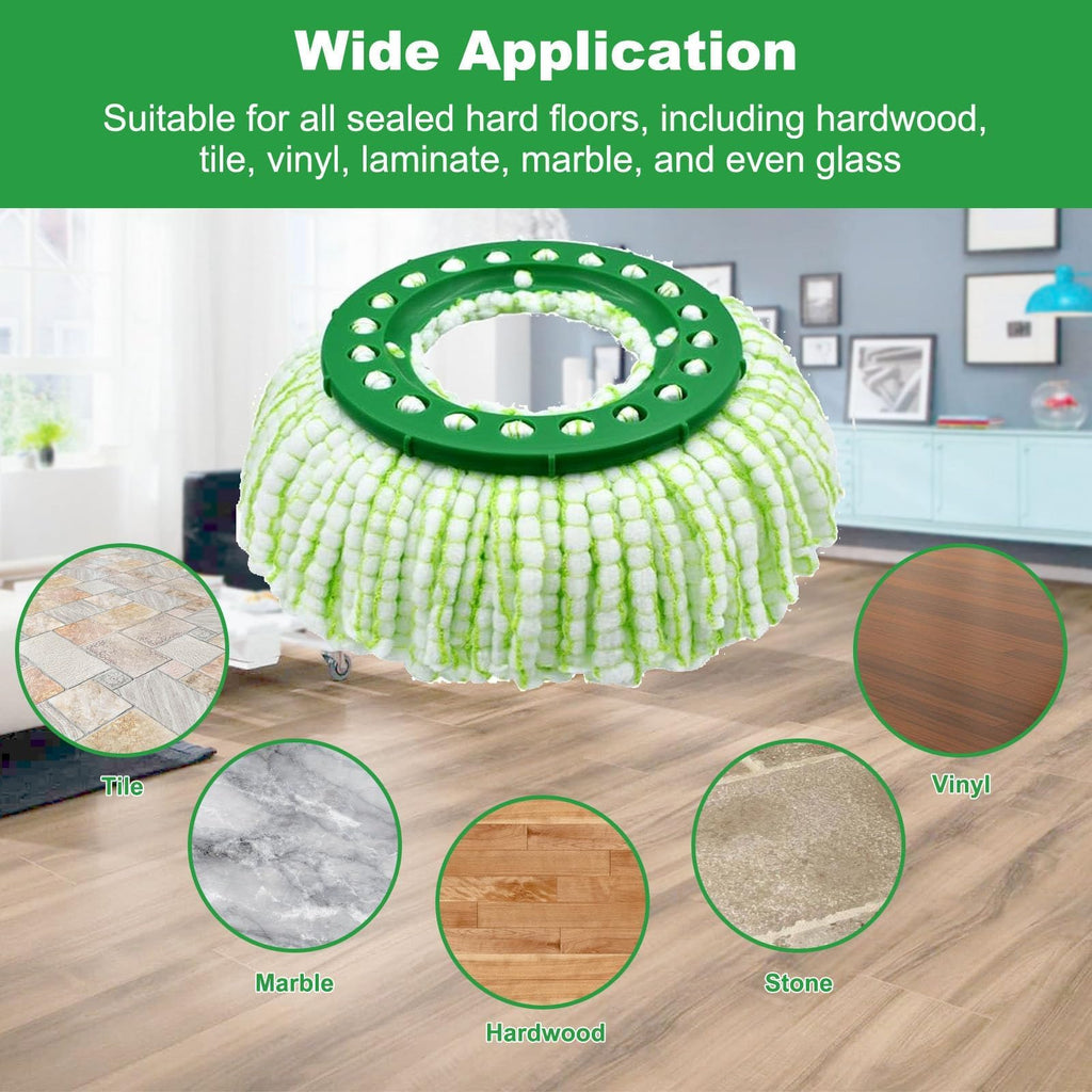 Alrens 6 Pack Mop Head Replacement for Libman Tornado Spin Mop, Machine Washable Microfiber Mop Refill, Reusable Mop Head for Hardwood Floor Cleaning