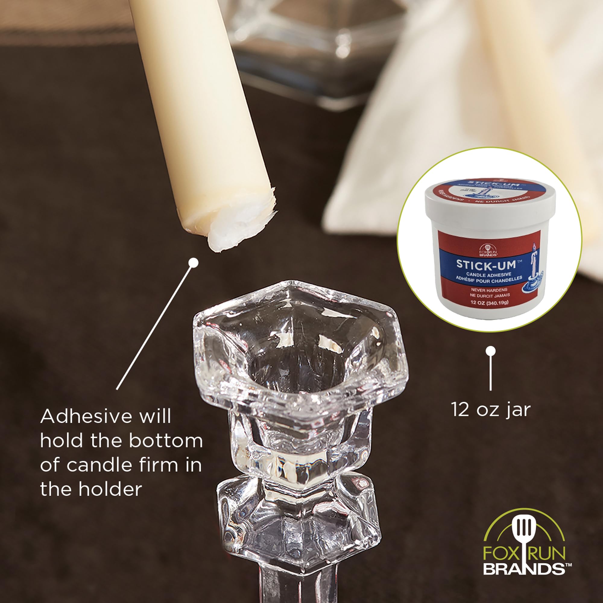 Fox Run Stick-Um Candle Adhesive, 12 Ounces