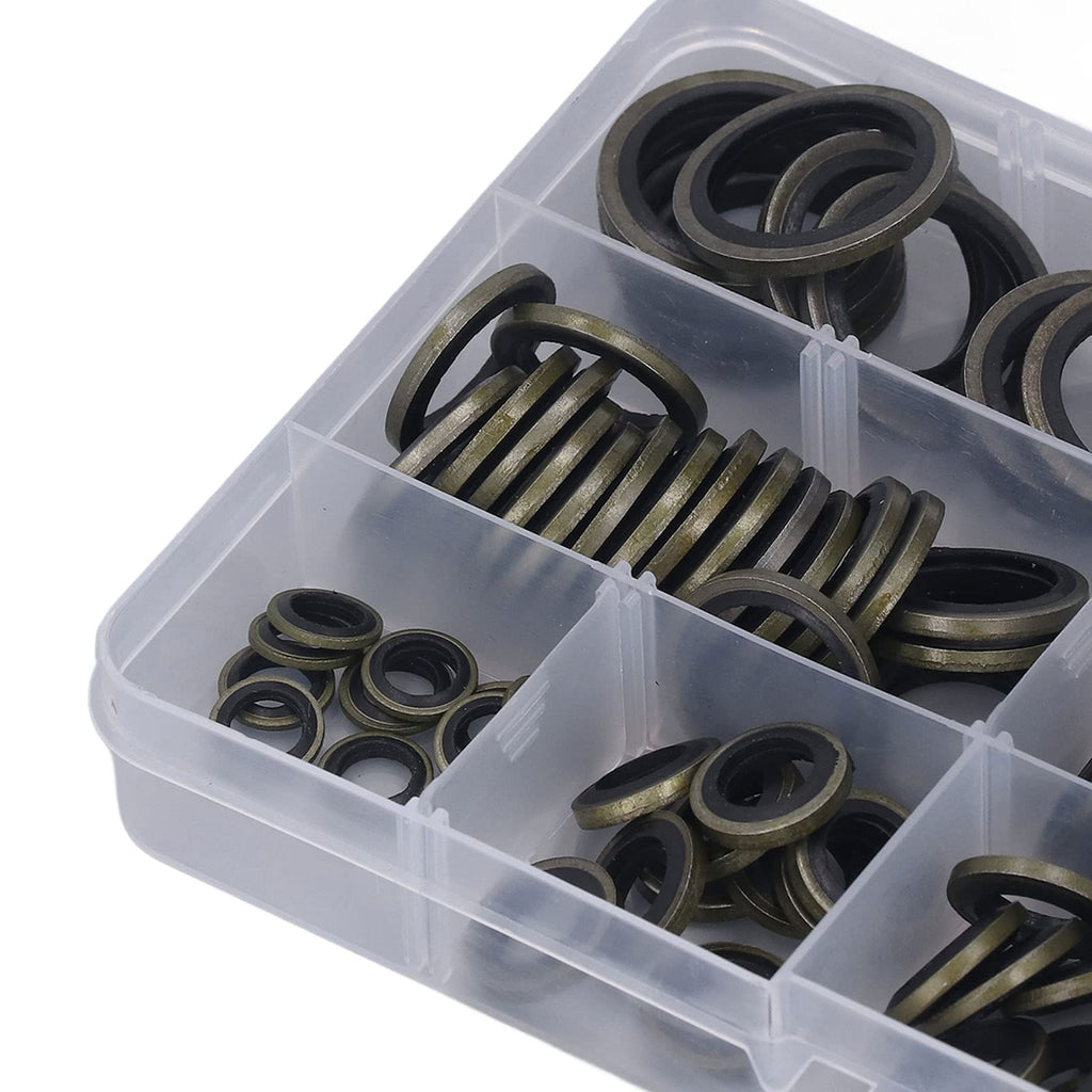 110 Pcs 8 Sizes Oil Seal Washer Automotive Drain Plug Gaskets Oil Crush Washers M6 M8 M10 M12 M14 M16 M18 M20